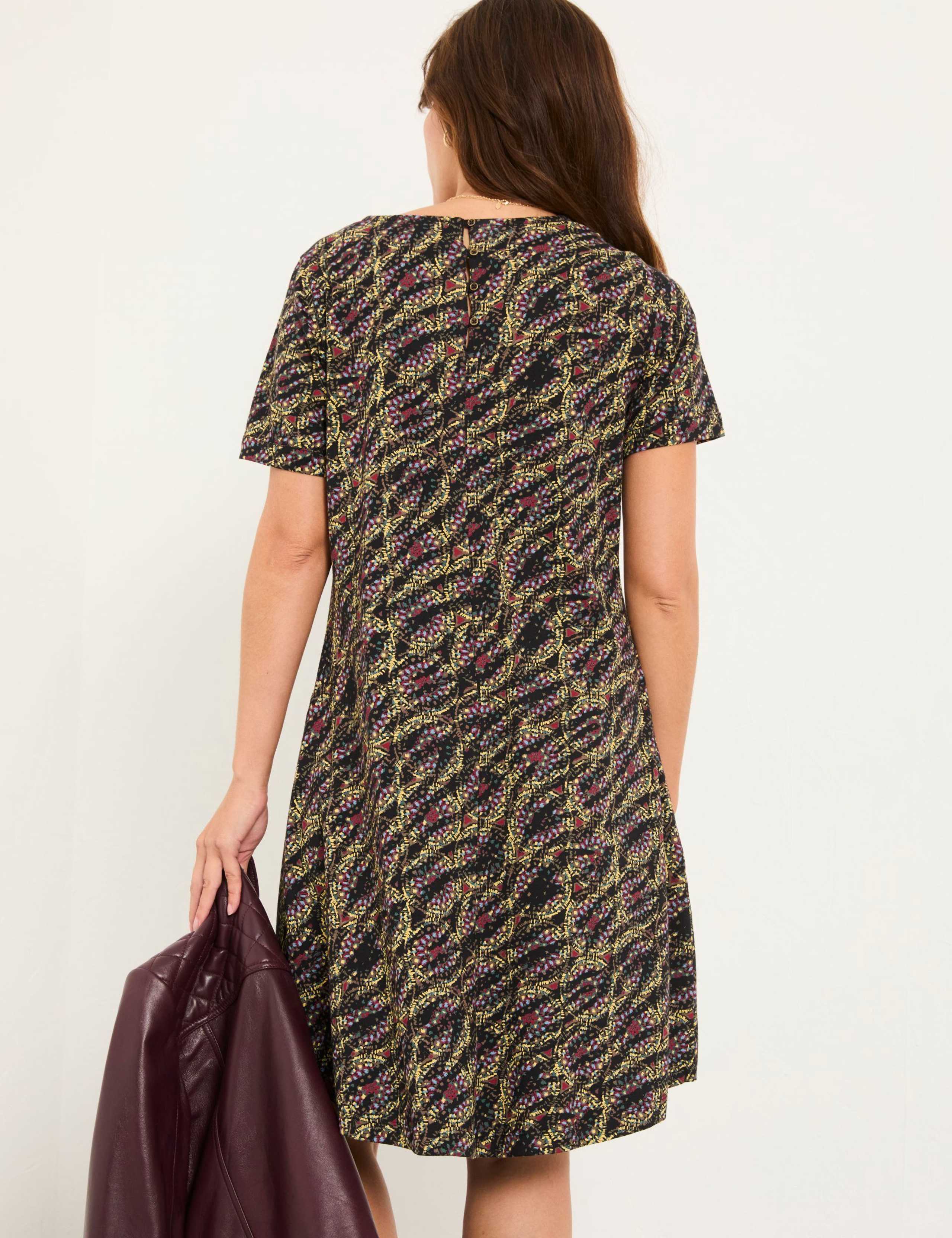 Cotton Rich Printed Mini Shift Dress 4 of 5