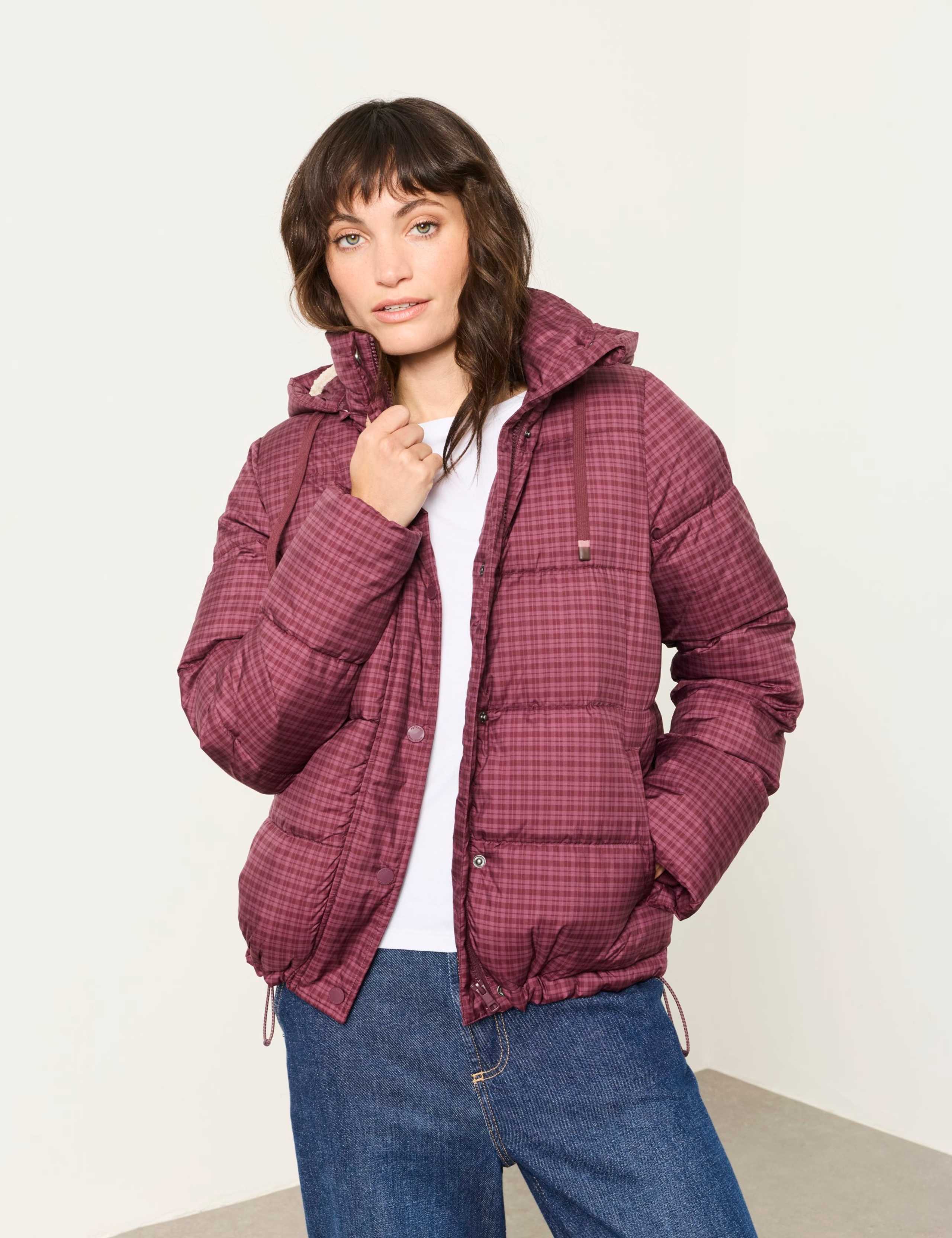Checked Hooded Puffer Jacket 1 of 6