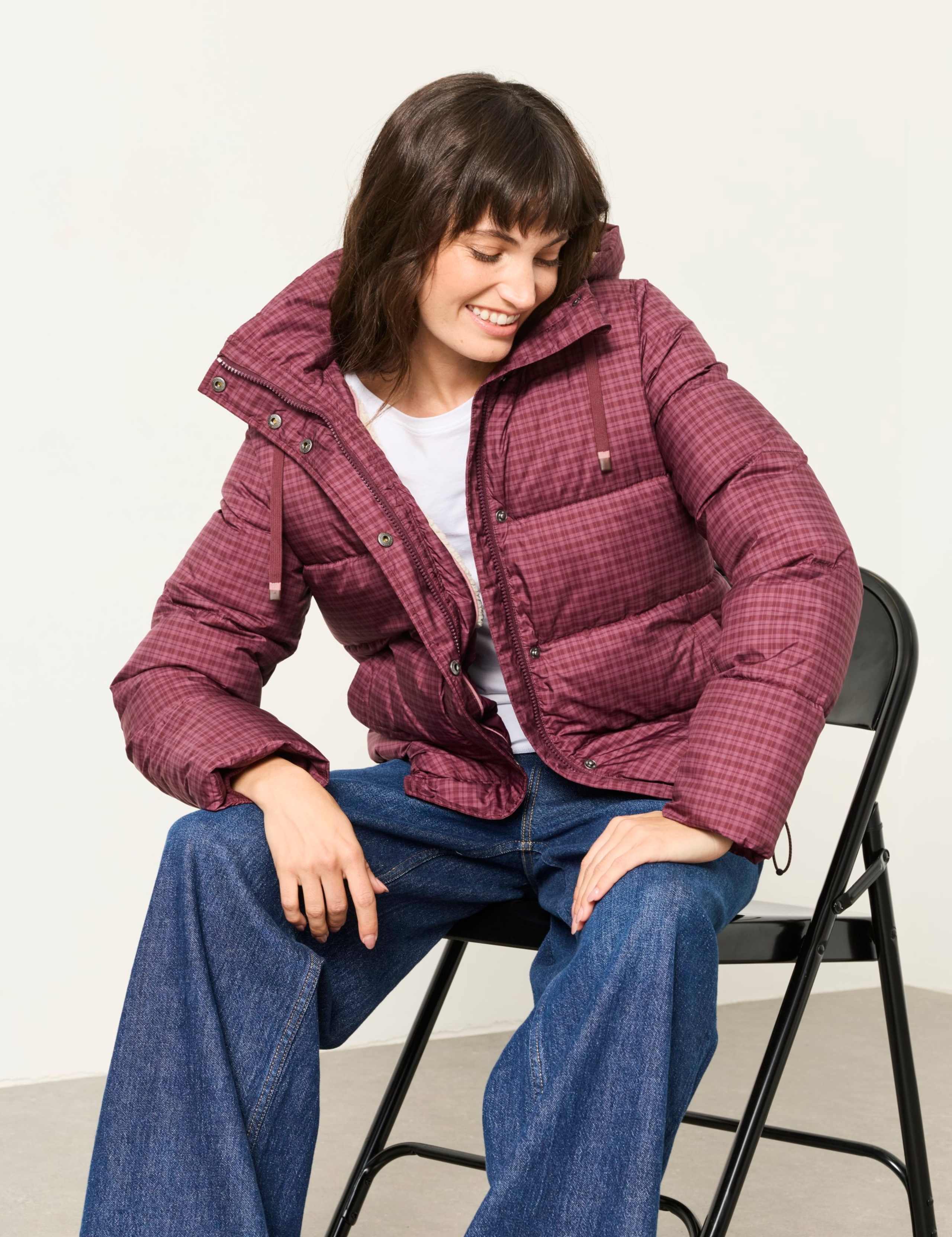 Checked Hooded Puffer Jacket 3 of 6