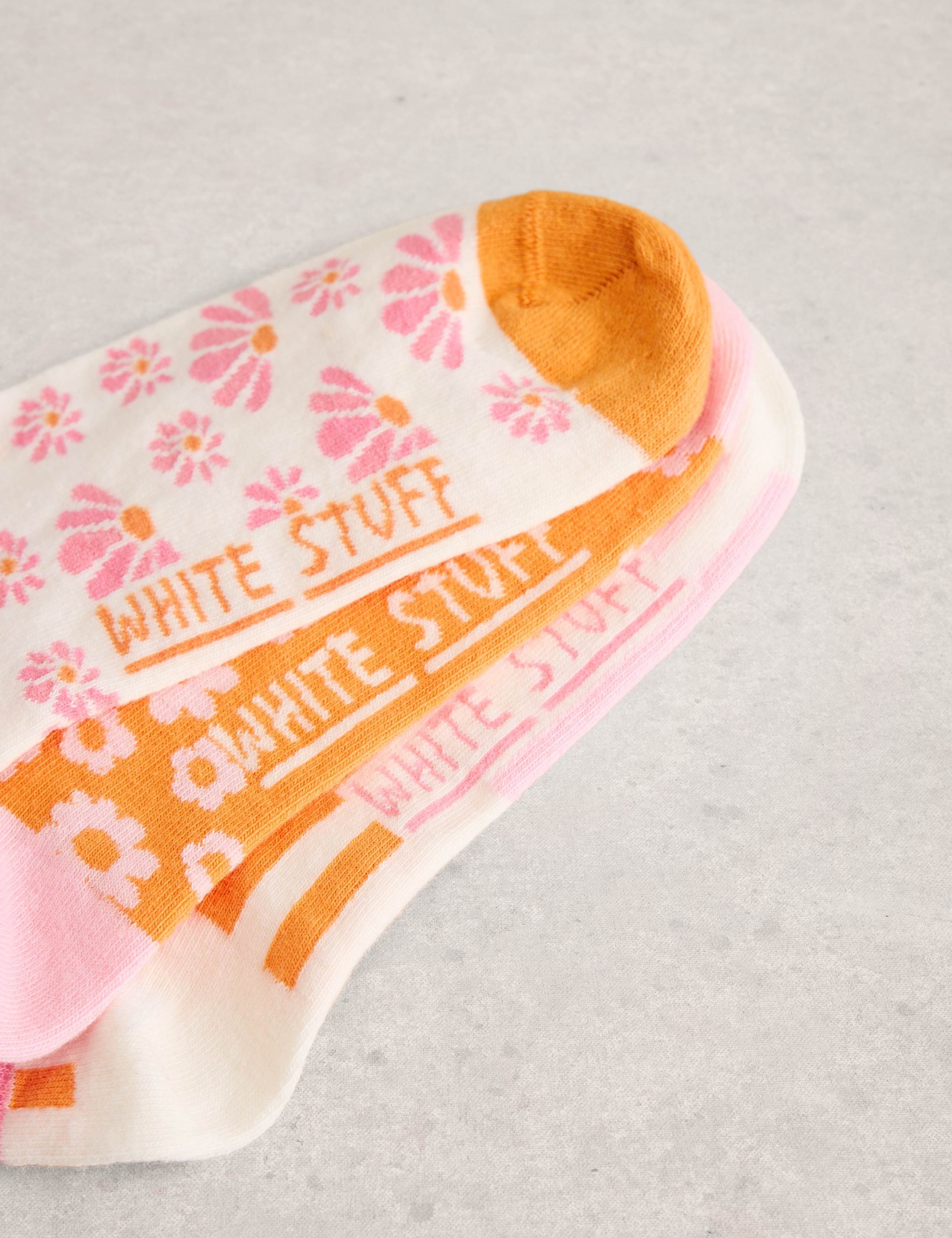 3 Pack Cotton Rich Patterned Trainer Socks 2 of 2