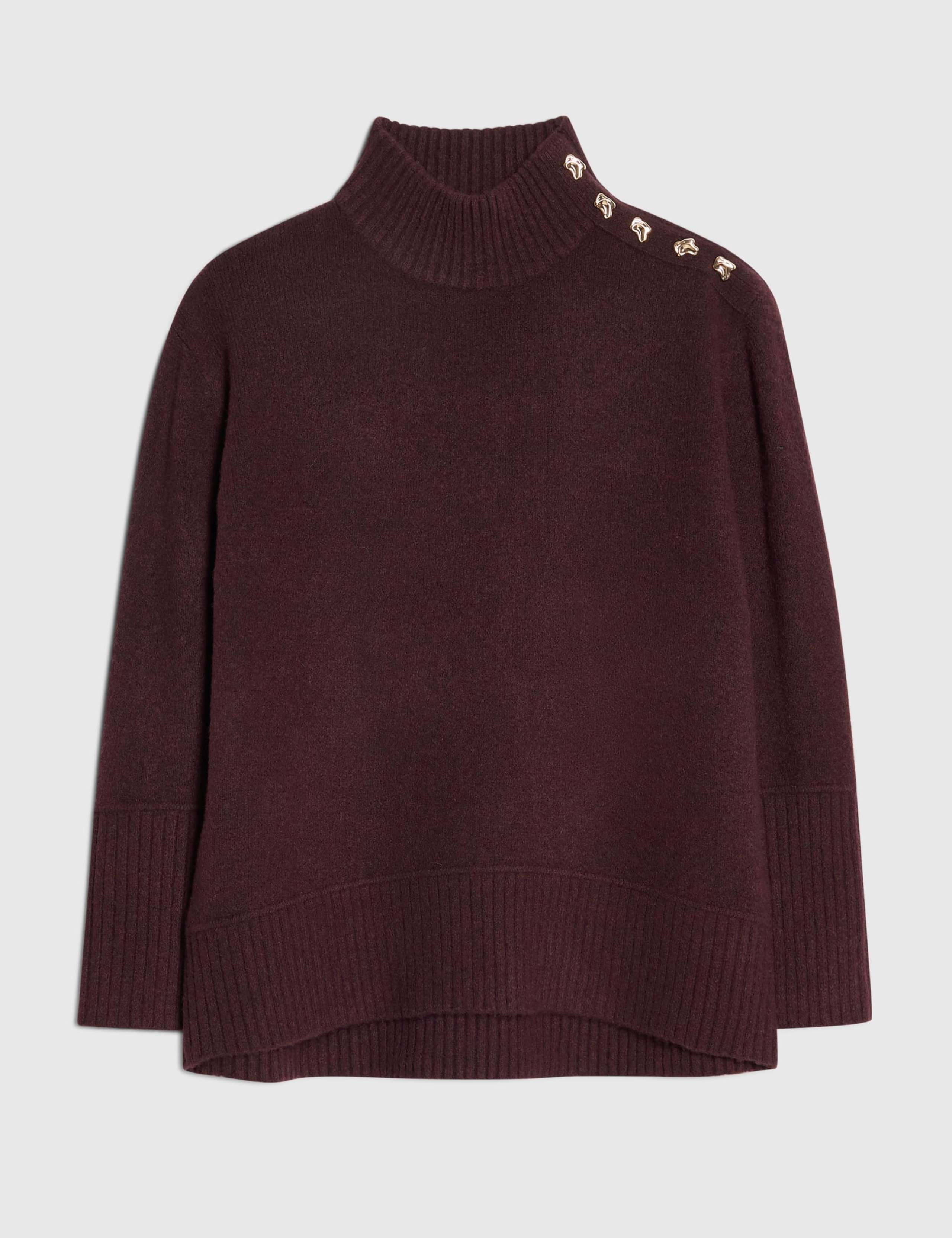 Funnel Neck Button Detail Jumper 3 of 6