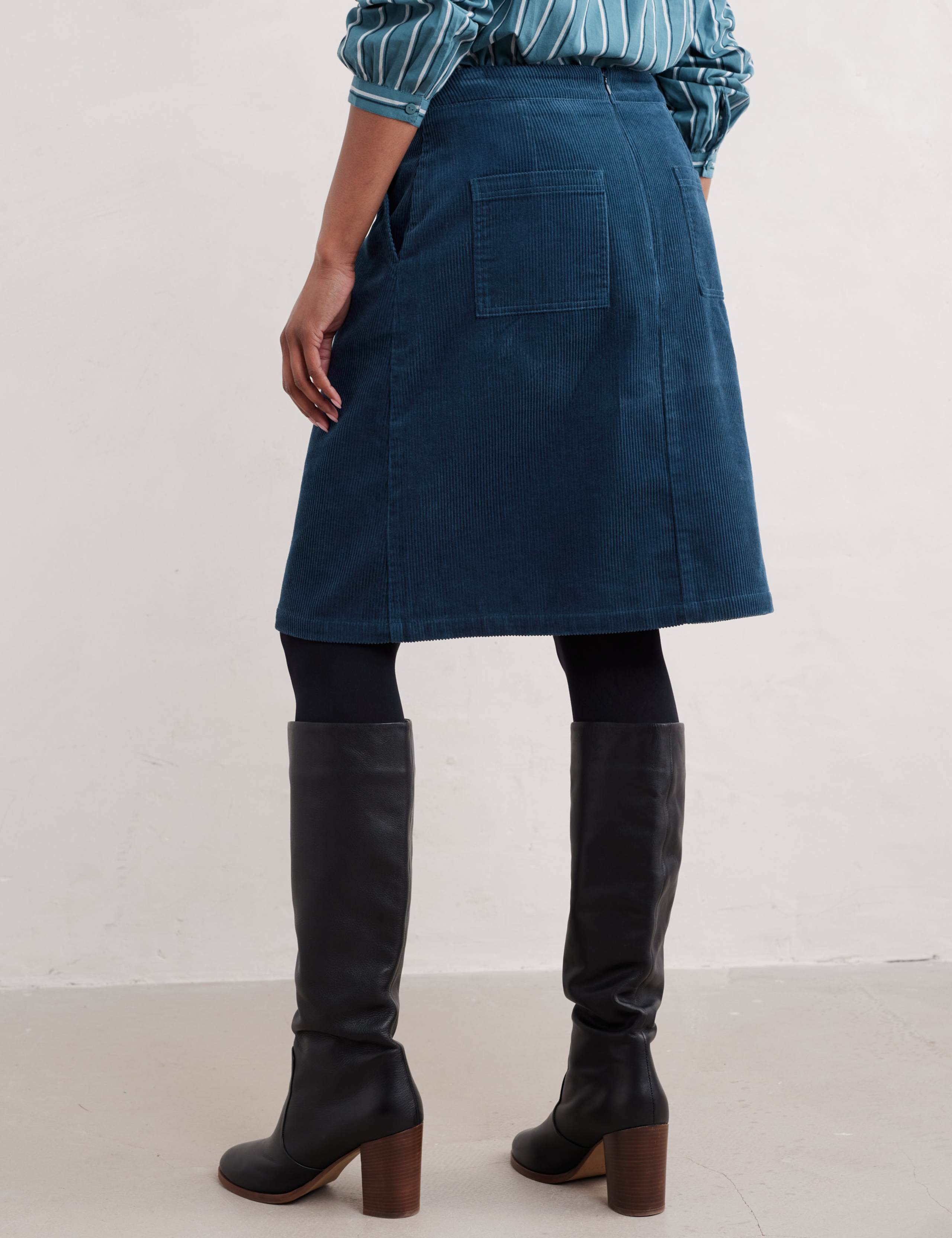 Pure Cotton Knee Length A-Line Skirt 4 of 4