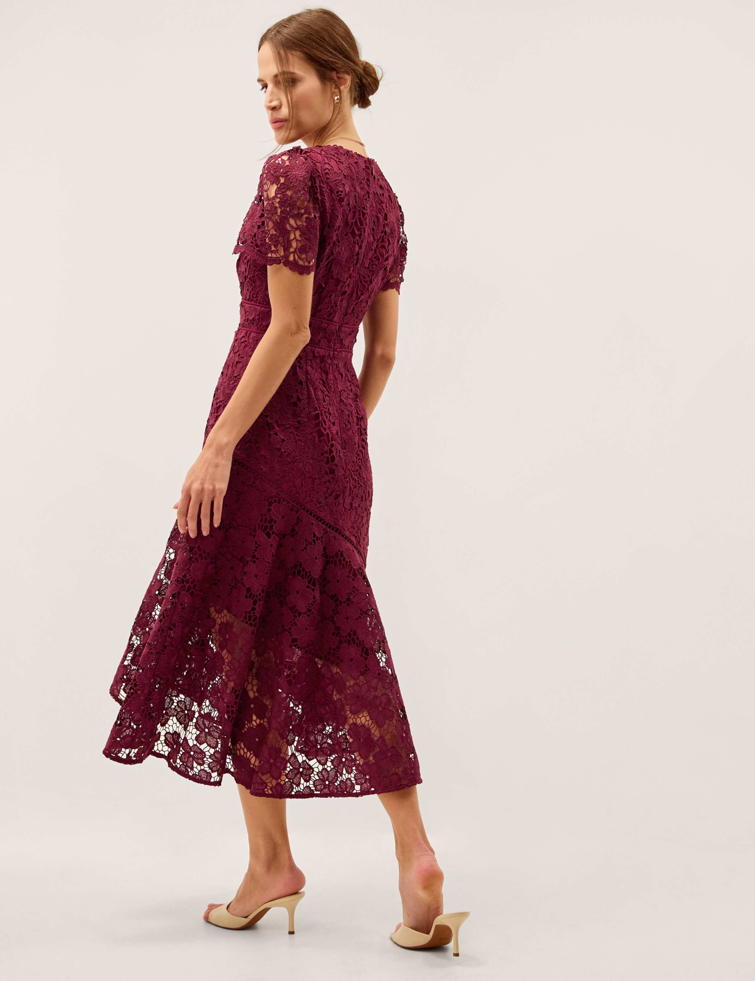 Lace V-Neck Midi Skater Dress 3 of 5
