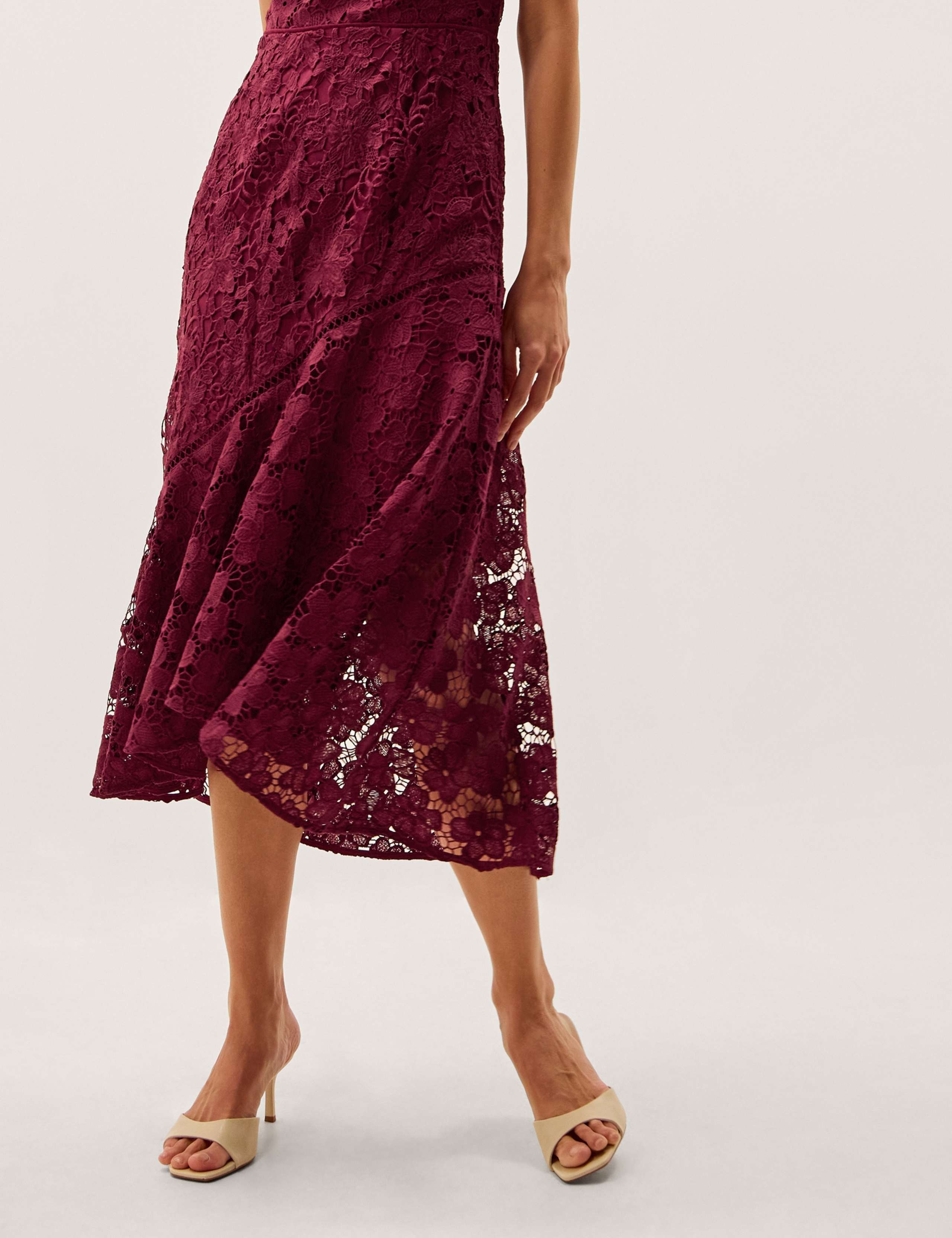 Lace V-Neck Midi Skater Dress 5 of 5