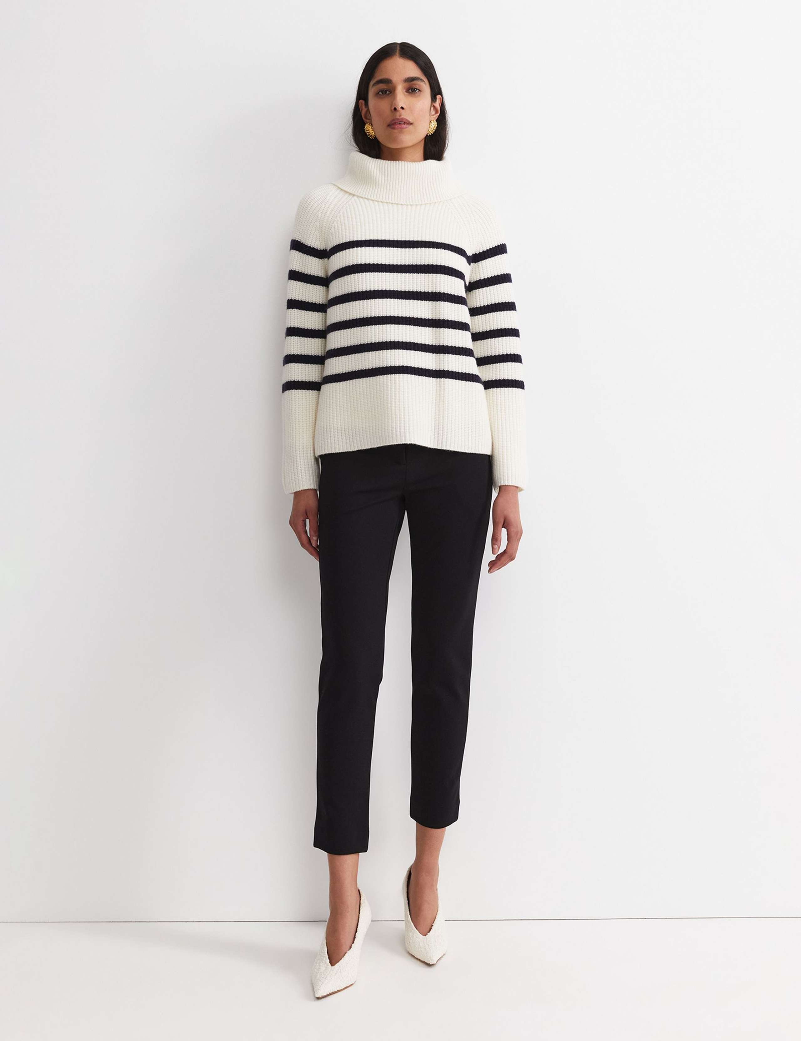 Pure Wool Striped Roll Neck Jumper 2 of 4