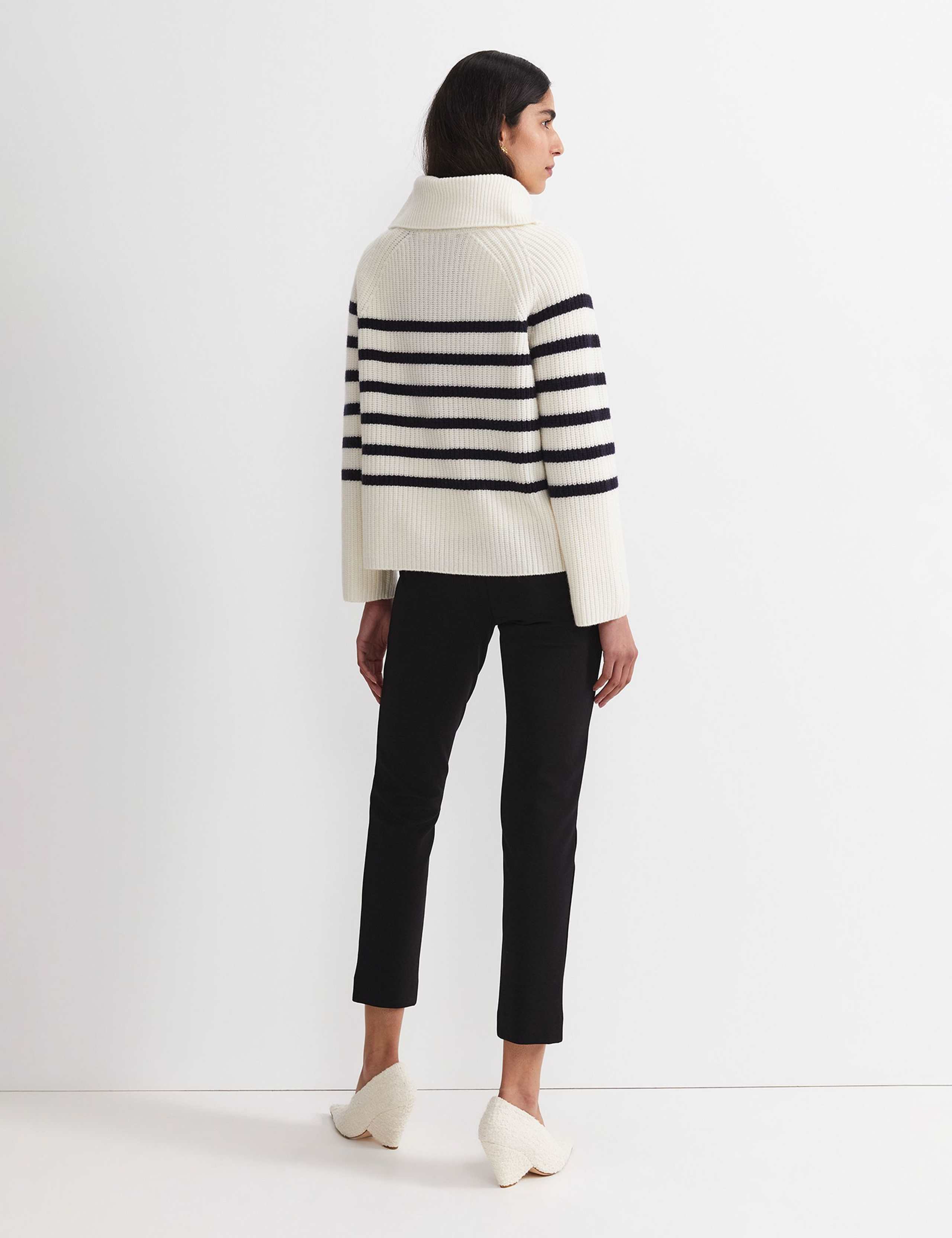 Pure Wool Striped Roll Neck Jumper 3 of 4