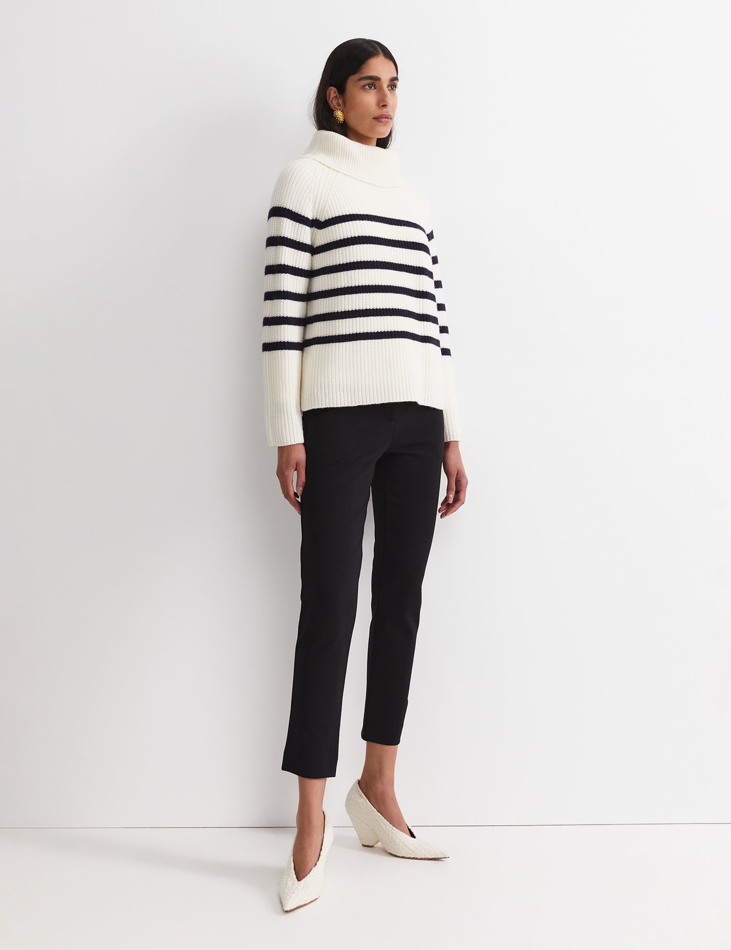 Pure Wool Striped Roll Neck Jumper 4 of 4