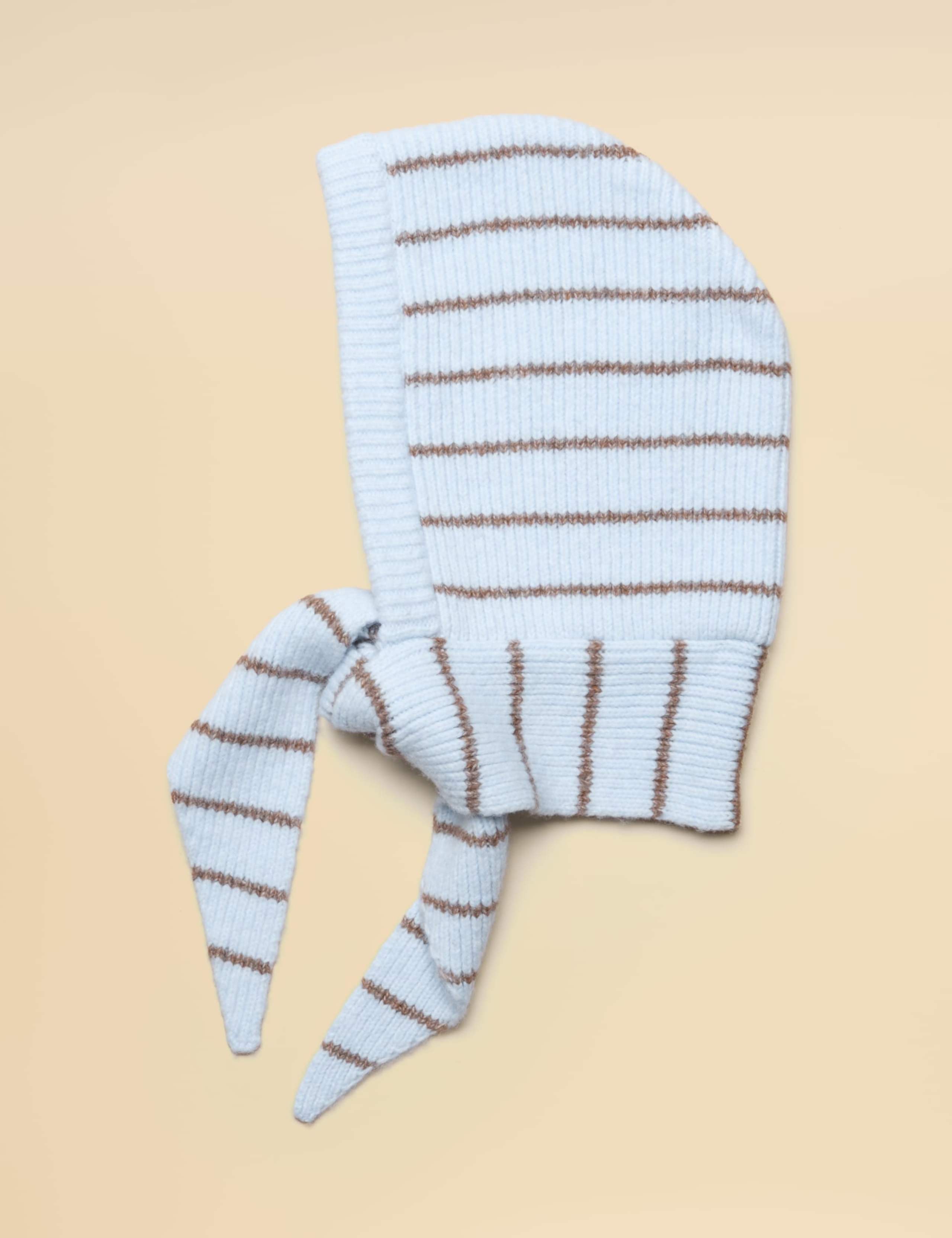 Knitted Striped Hooded Scarf 2 of 6