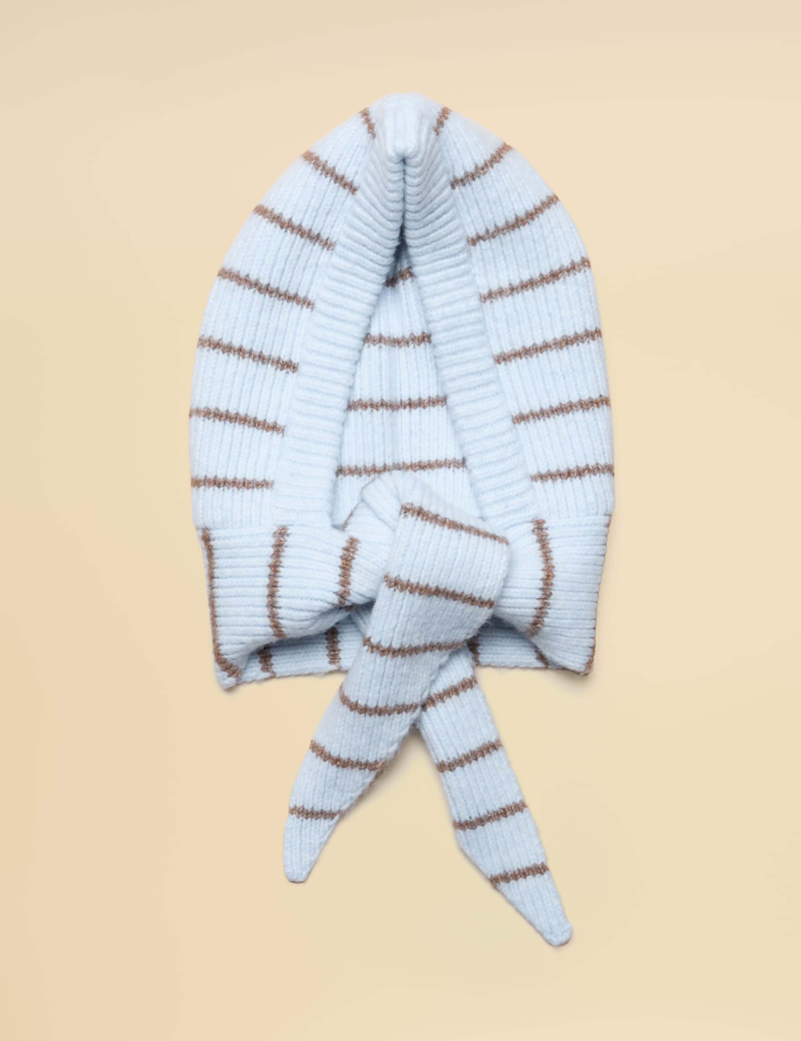 Knitted Striped Hooded Scarf 4 of 6