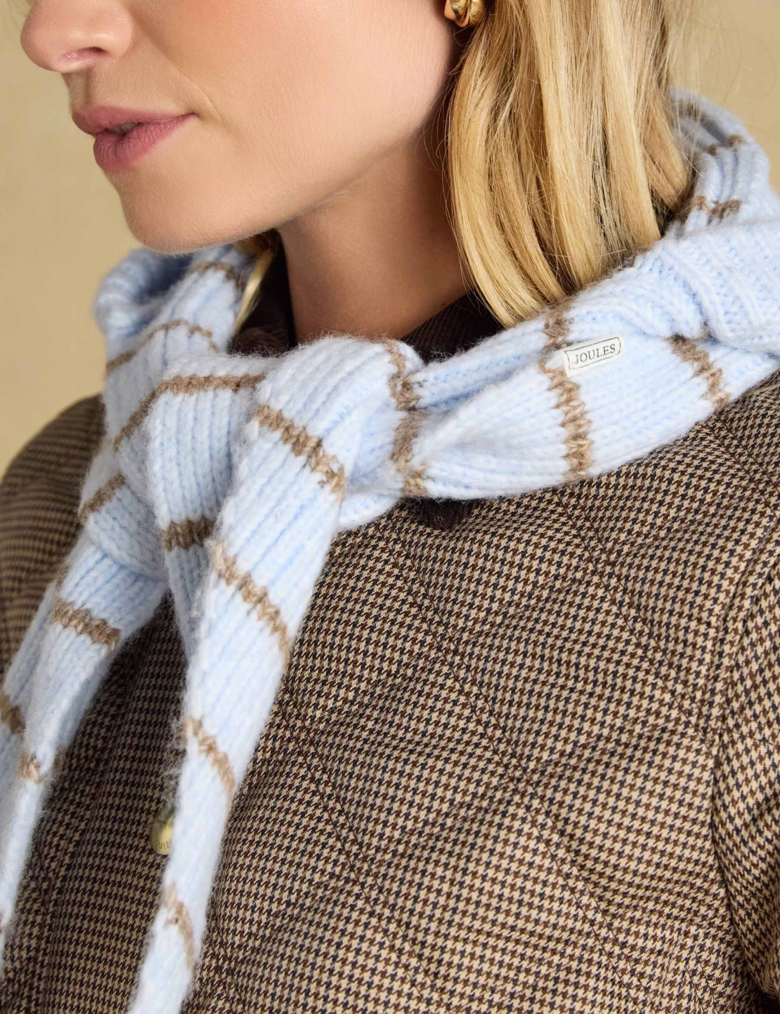 Knitted Striped Hooded Scarf 6 of 6