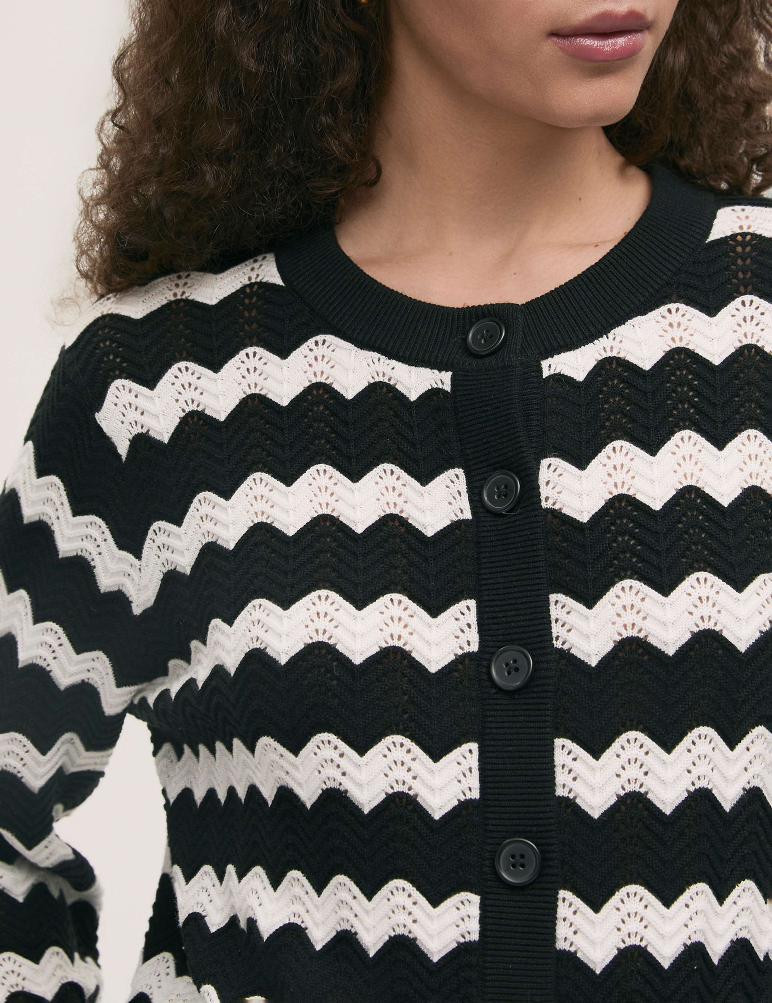 Pure Cotton Striped Button Front Cardigan 5 of 5