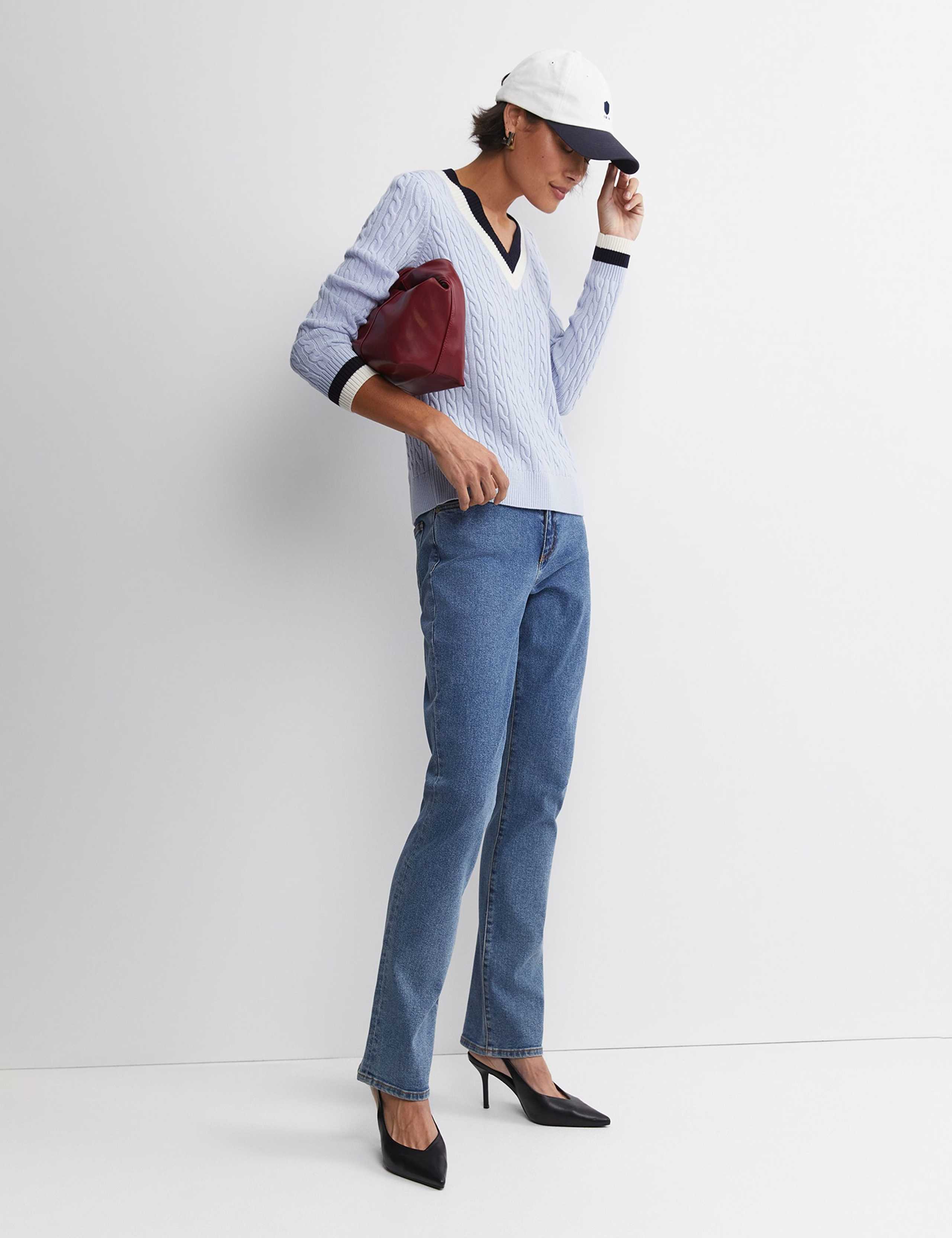 Pure Wool Cable Knit V-Neck Jumper 3 of 6