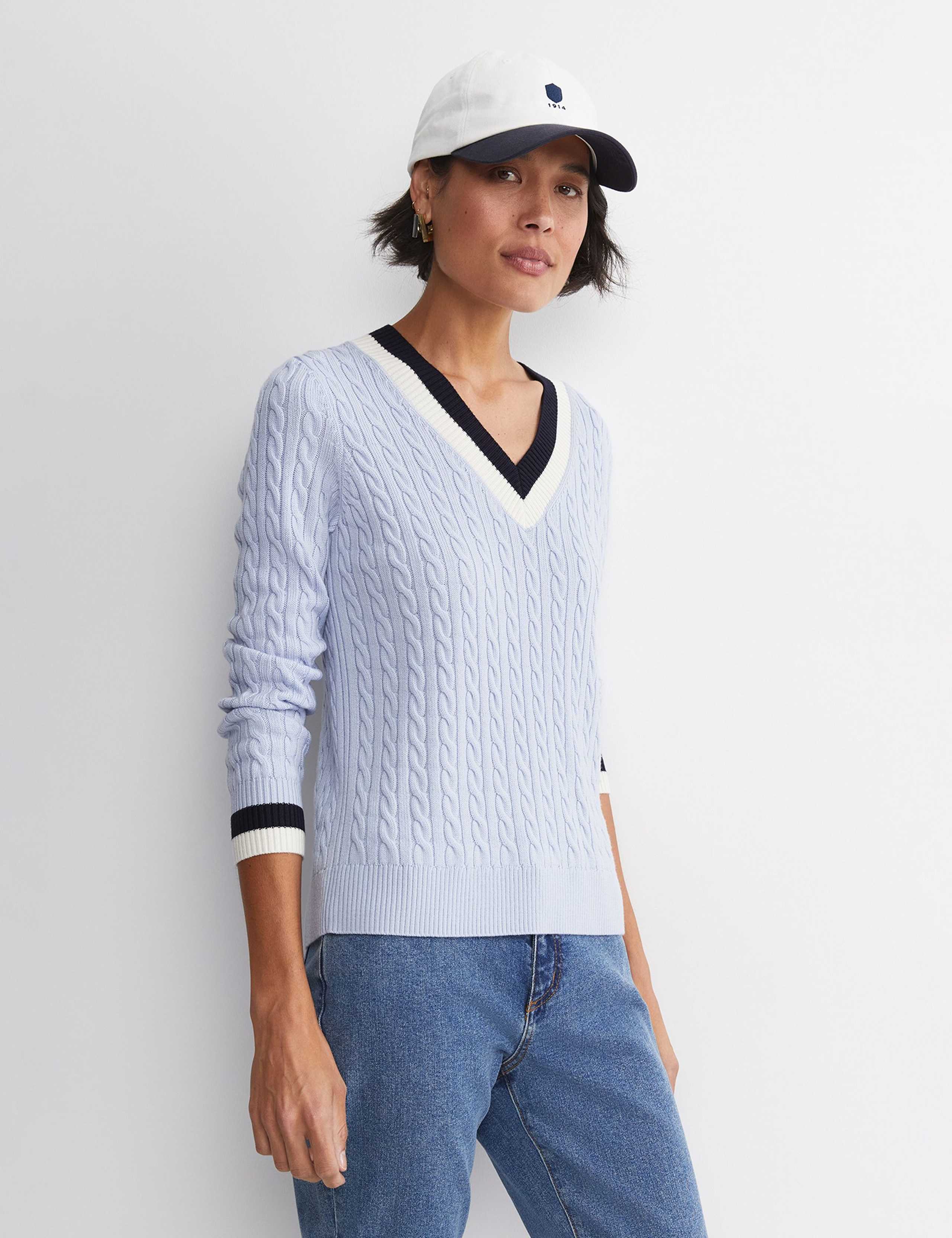 Pure Wool Cable Knit V-Neck Jumper 4 of 6