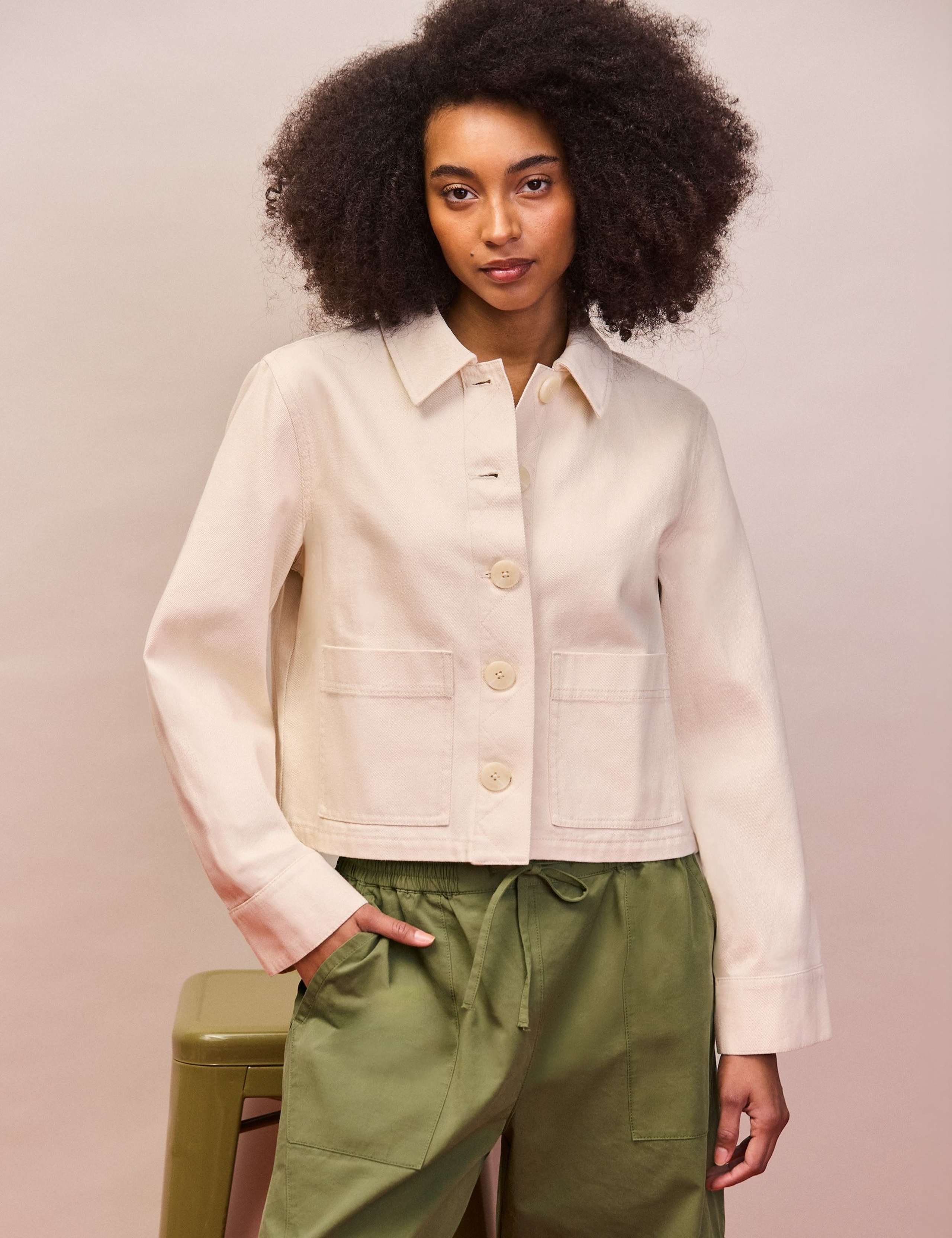 Denim Patch Pocket Lightweight Cropped Jacket 3 of 7