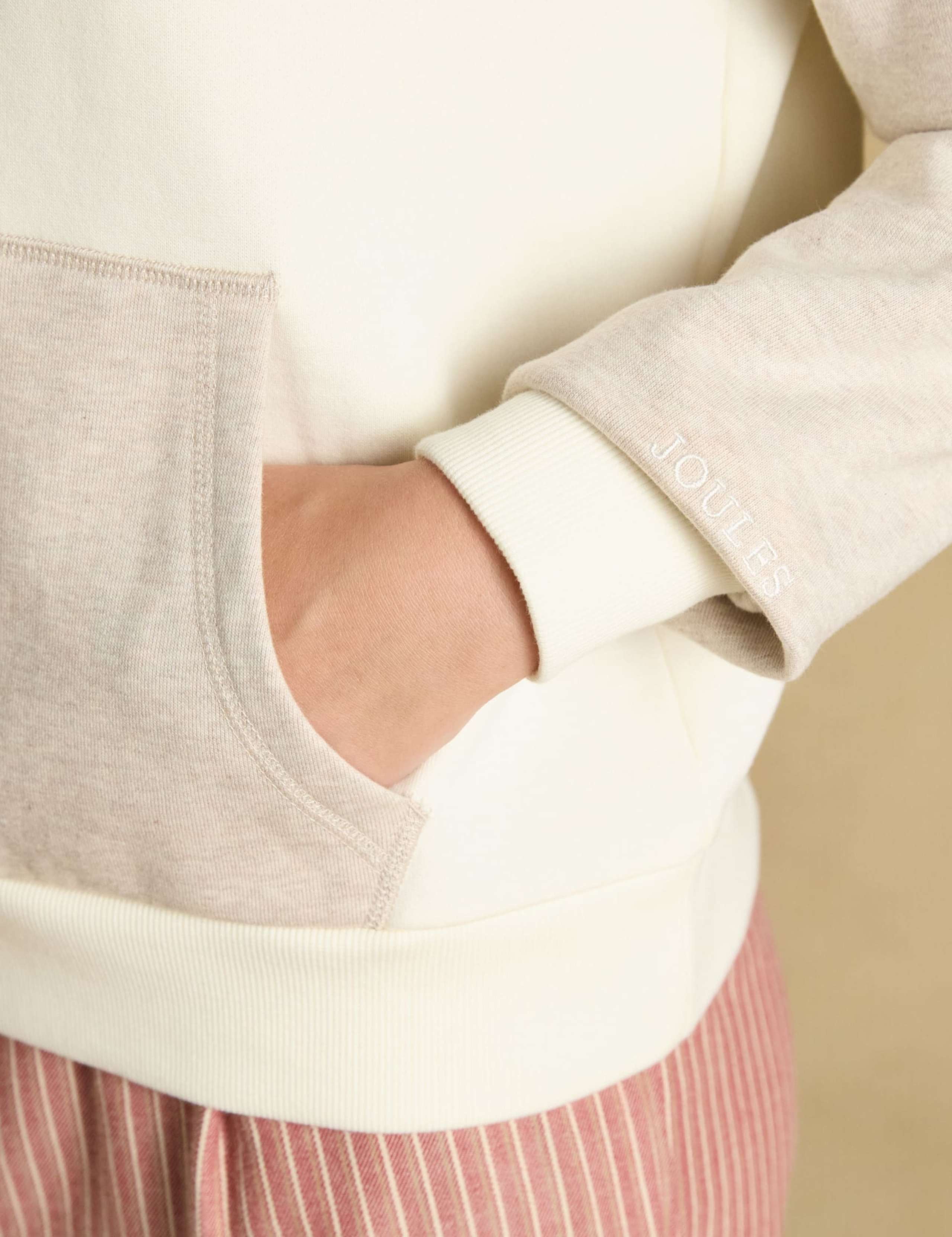 Pure Cotton Colour Block Relaxed Hoodie 5 of 7