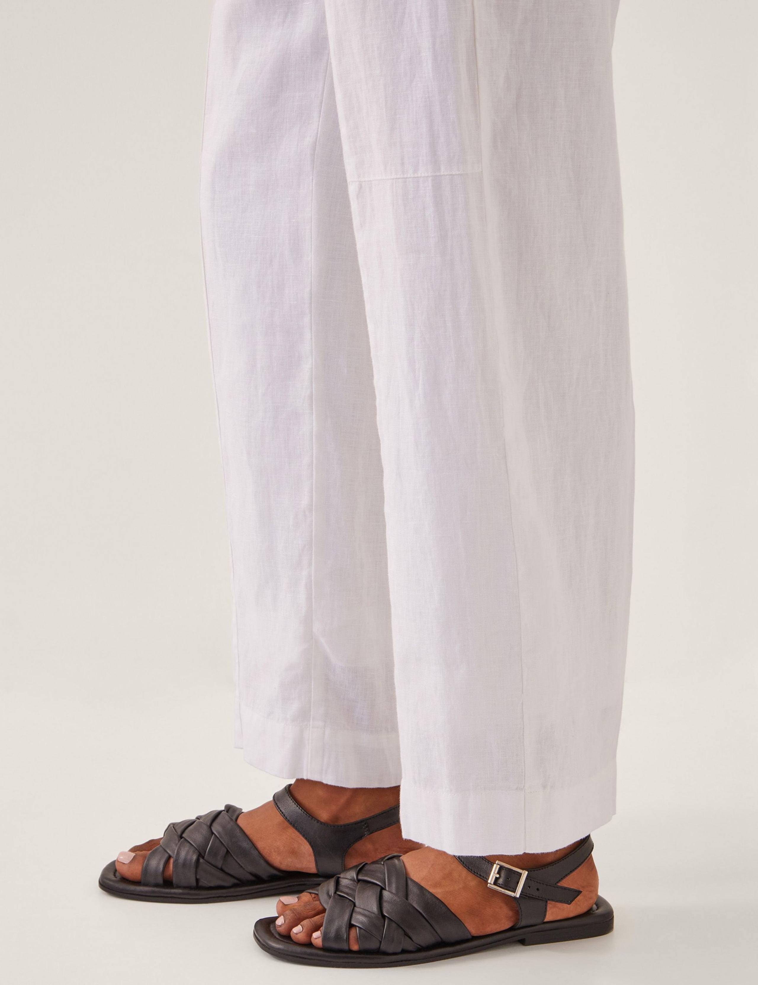 Pure Linen Straight Leg Trousers 4 of 4