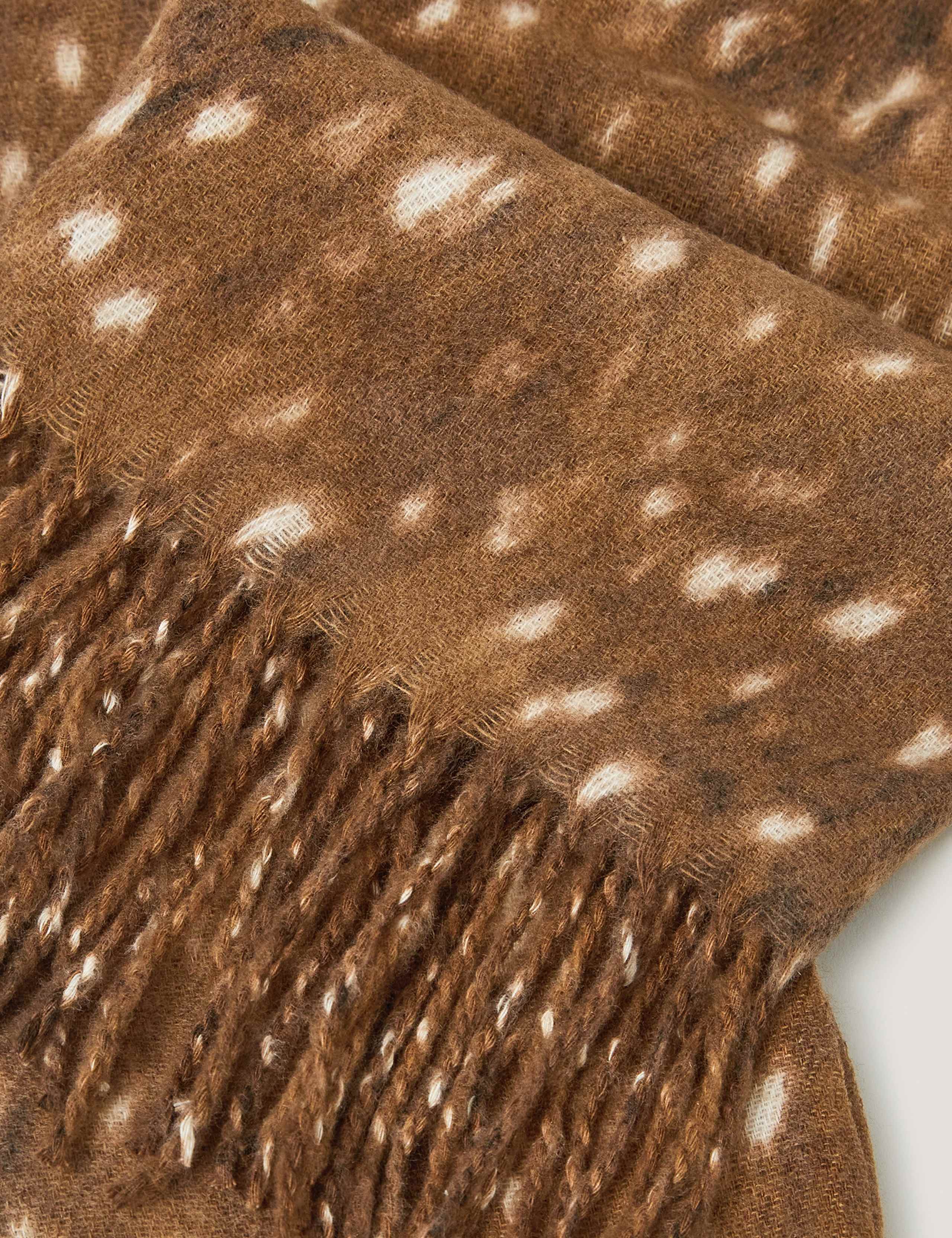 Bambi Print Fringed Scarf 2 of 3
