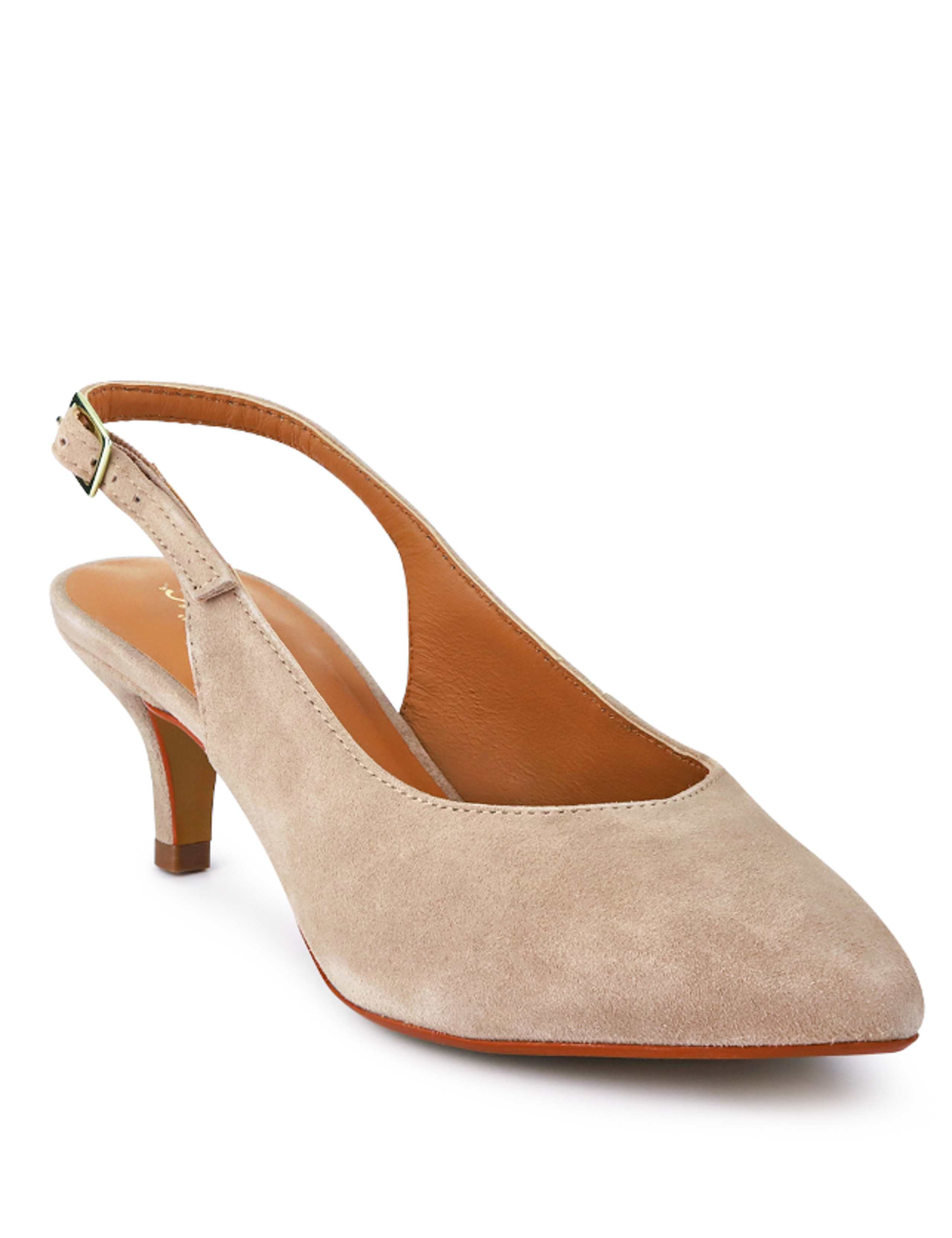 Suede Kitten Heel Pointed Slingback Shoes 5 of 7