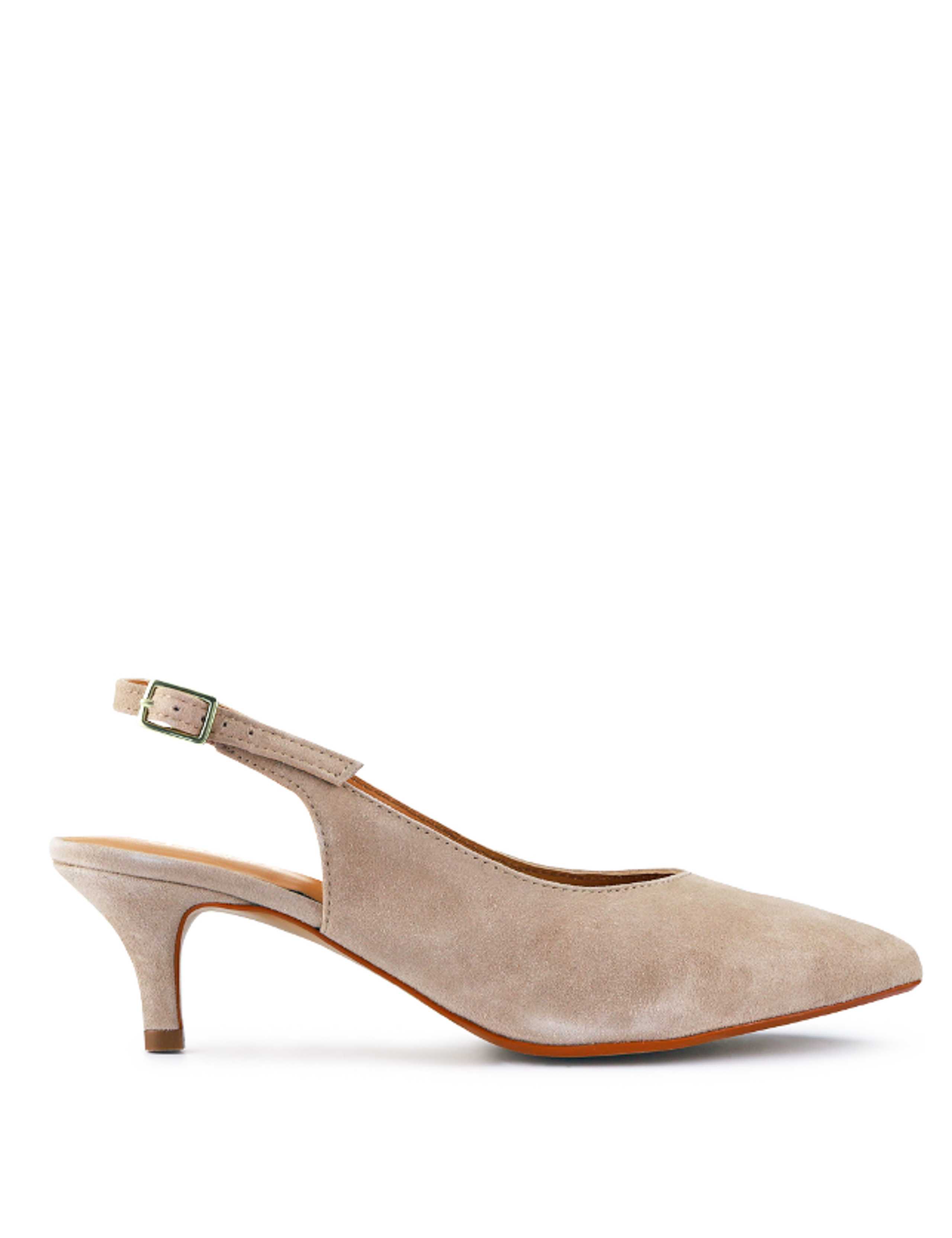 Suede Kitten Heel Pointed Slingback Shoes 2 of 7