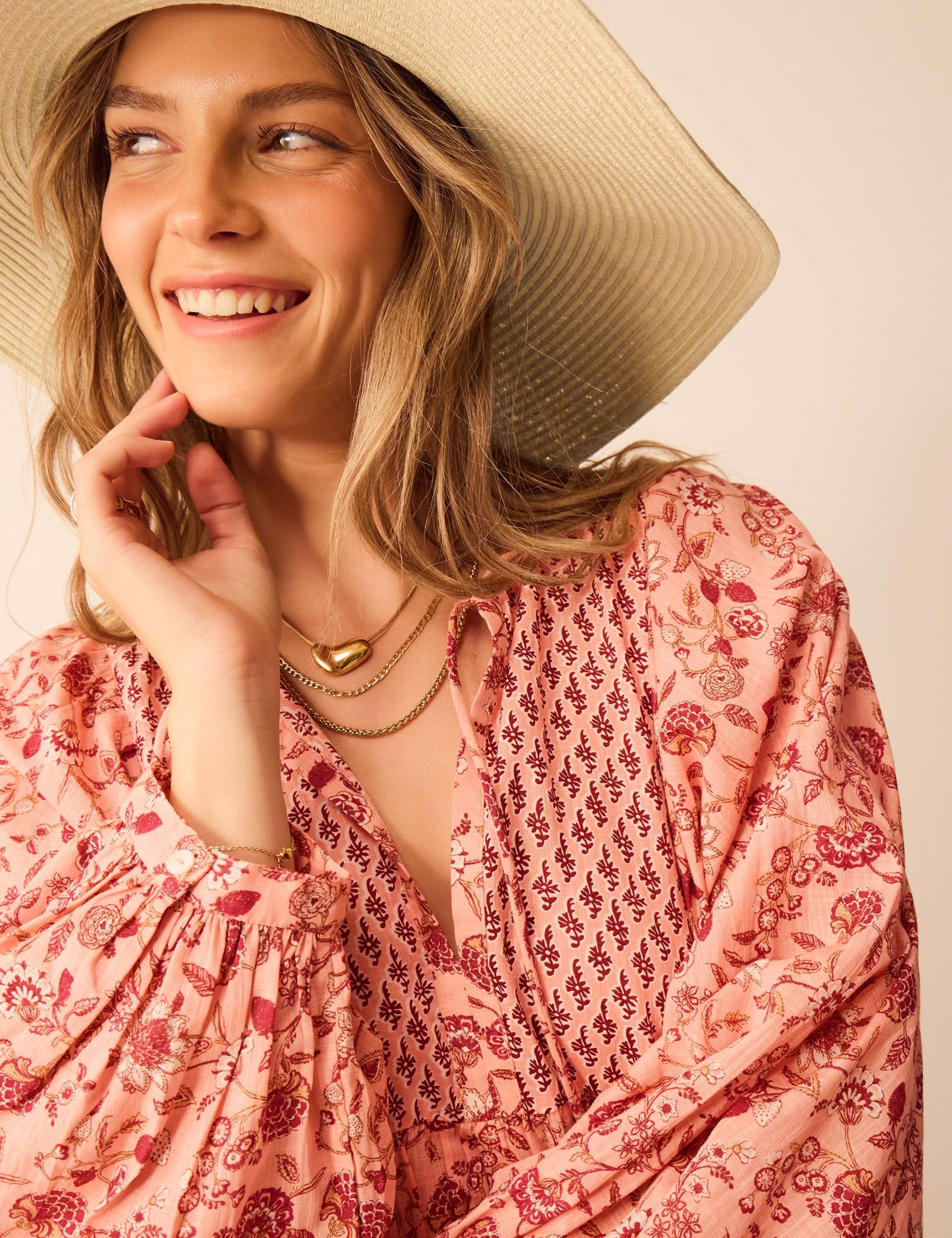 Pure Cotton Printed V-Neck Maxi Beach Dress 3 of 5