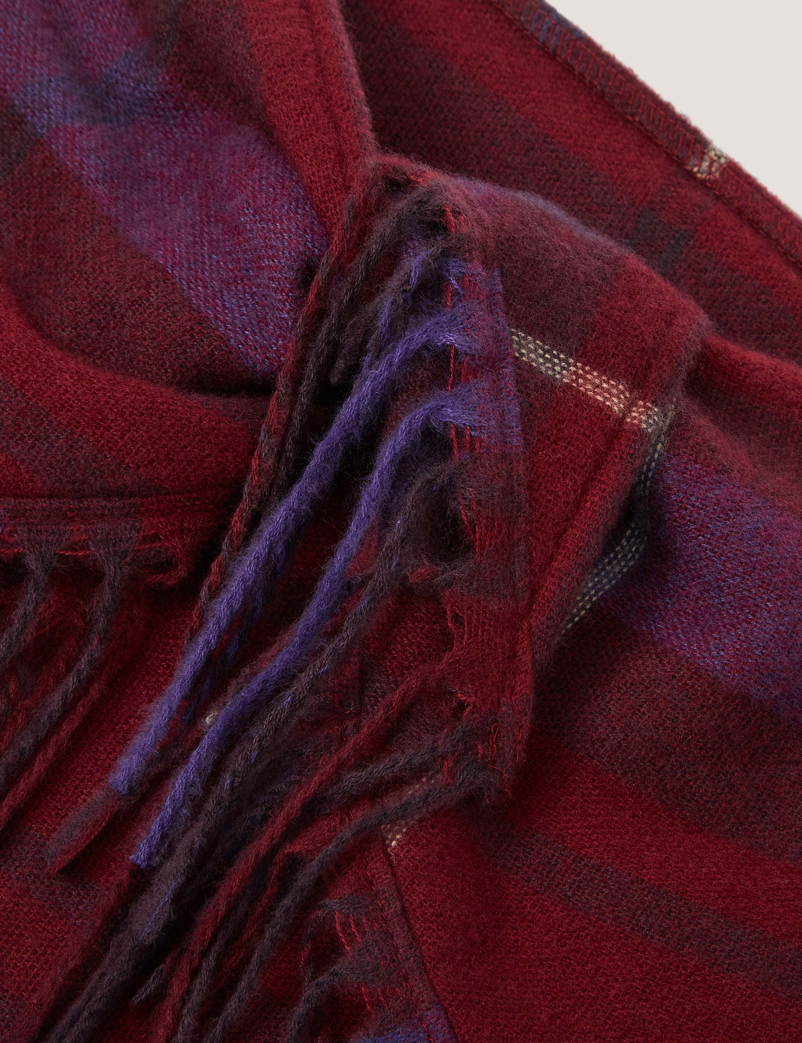Checked Triangle Fringed Triangle Scarf 2 of 2