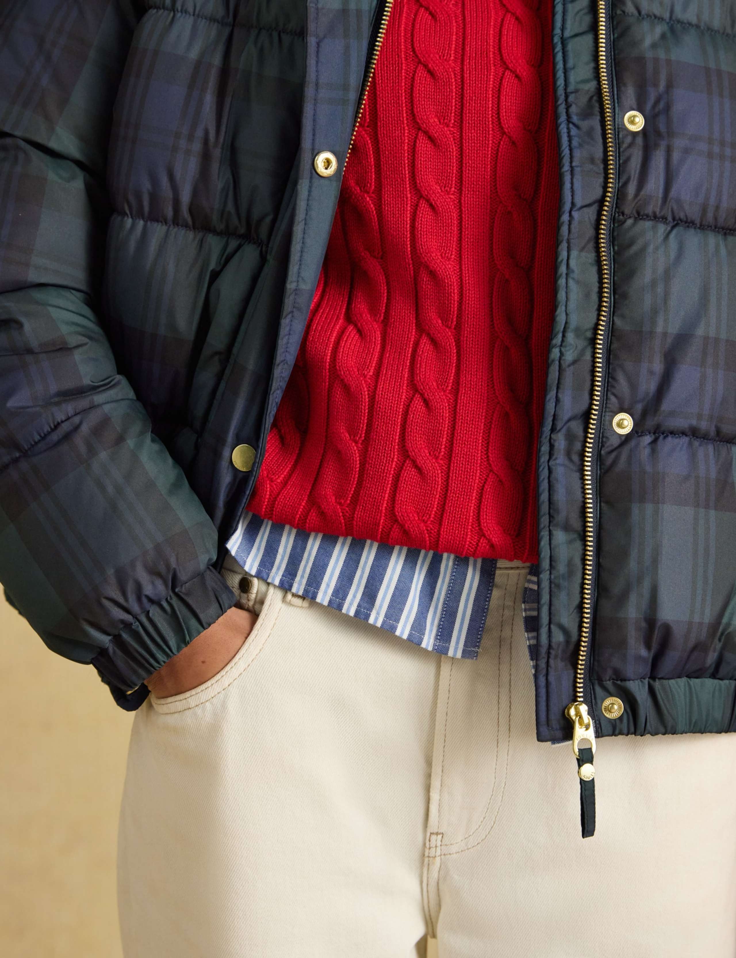 Checked Padded Hooded Cropped Puffer Coat 6 of 11