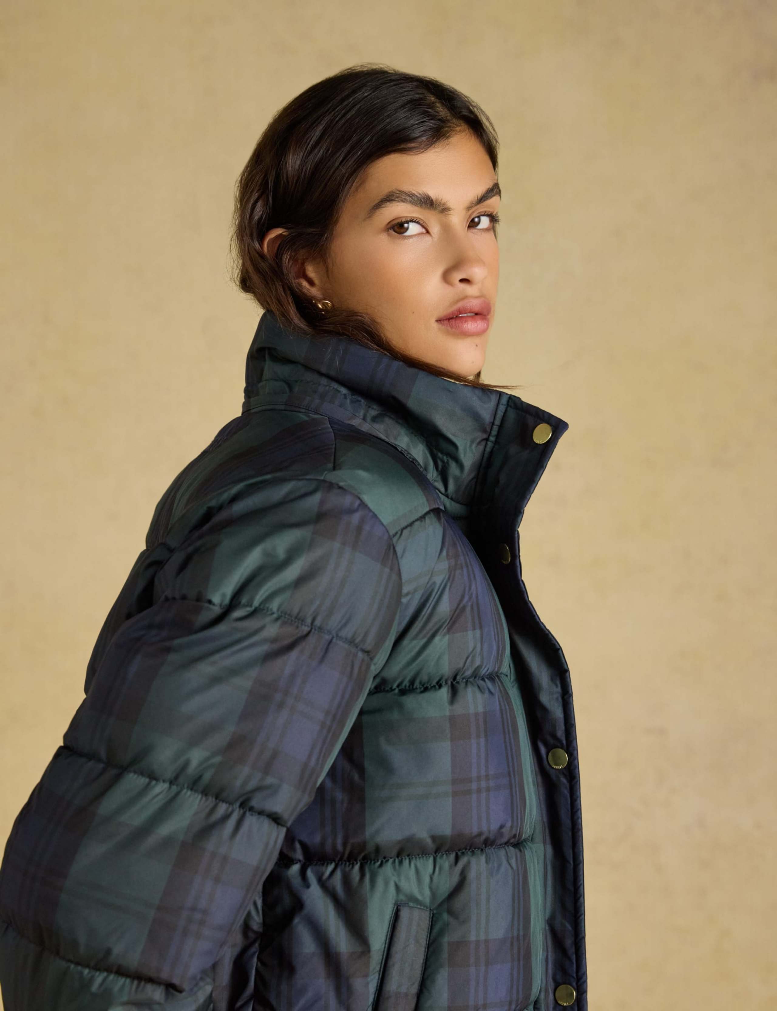Checked Padded Hooded Cropped Puffer Coat 7 of 11