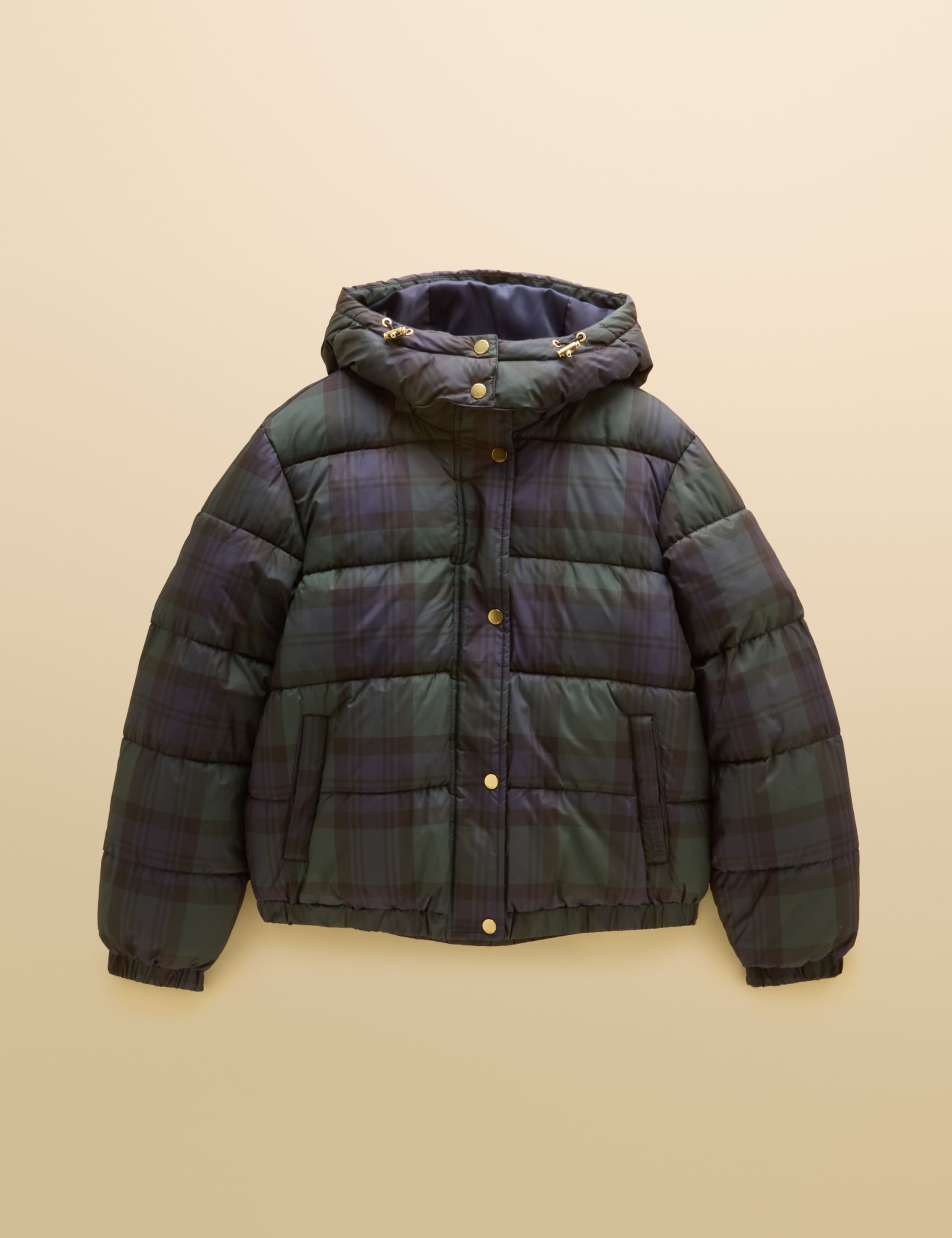 Checked Padded Hooded Cropped Puffer Coat 8 of 11