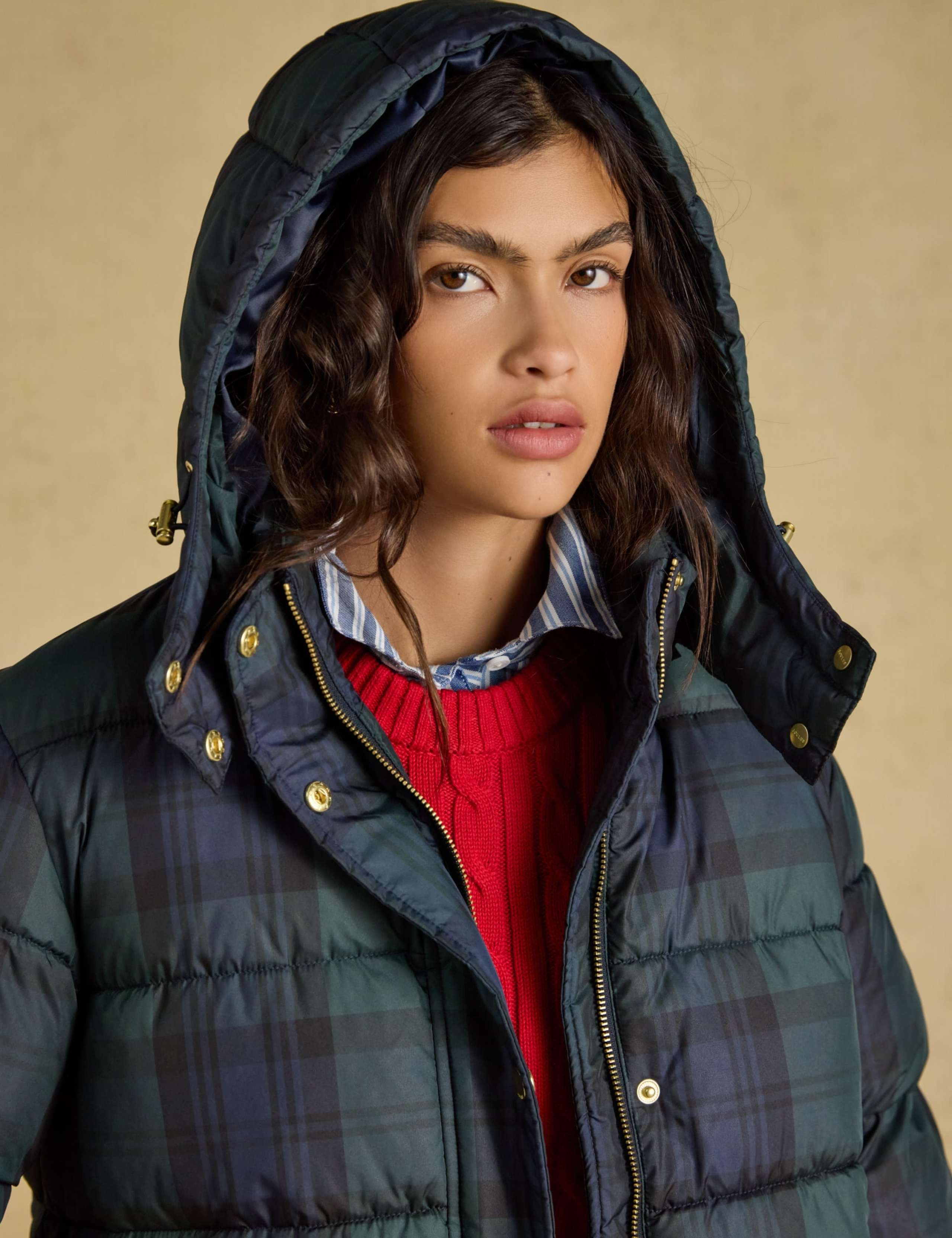 Checked Padded Hooded Cropped Puffer Coat 10 of 11