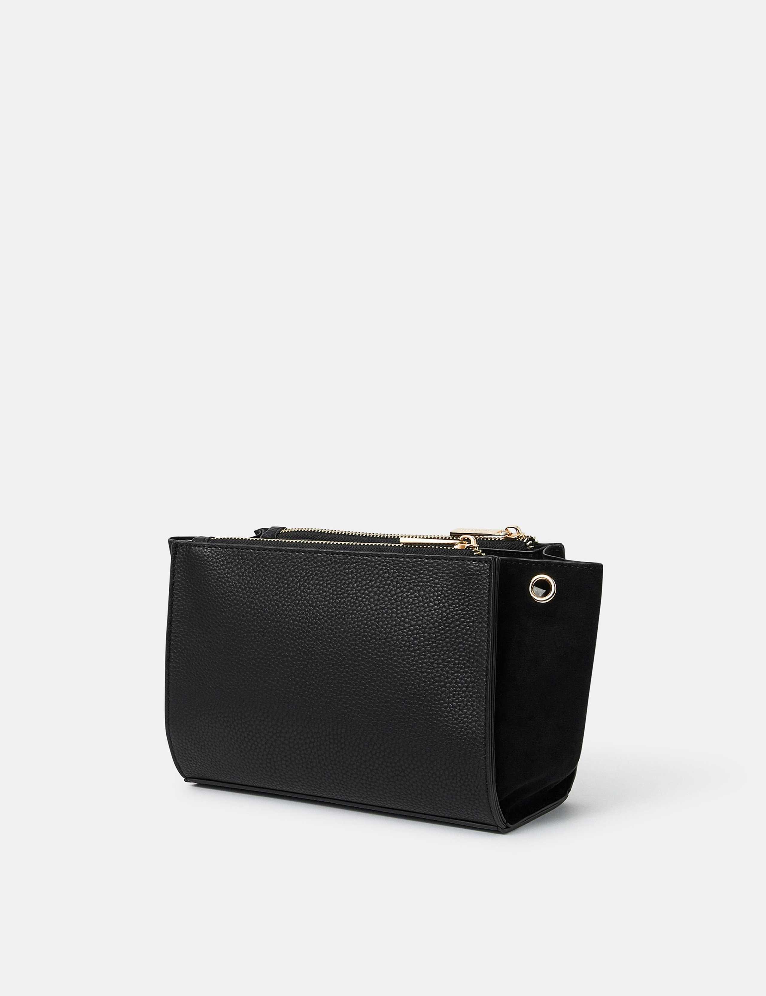 Faux Leather Double Zip Cross Body Bag 2 of 5