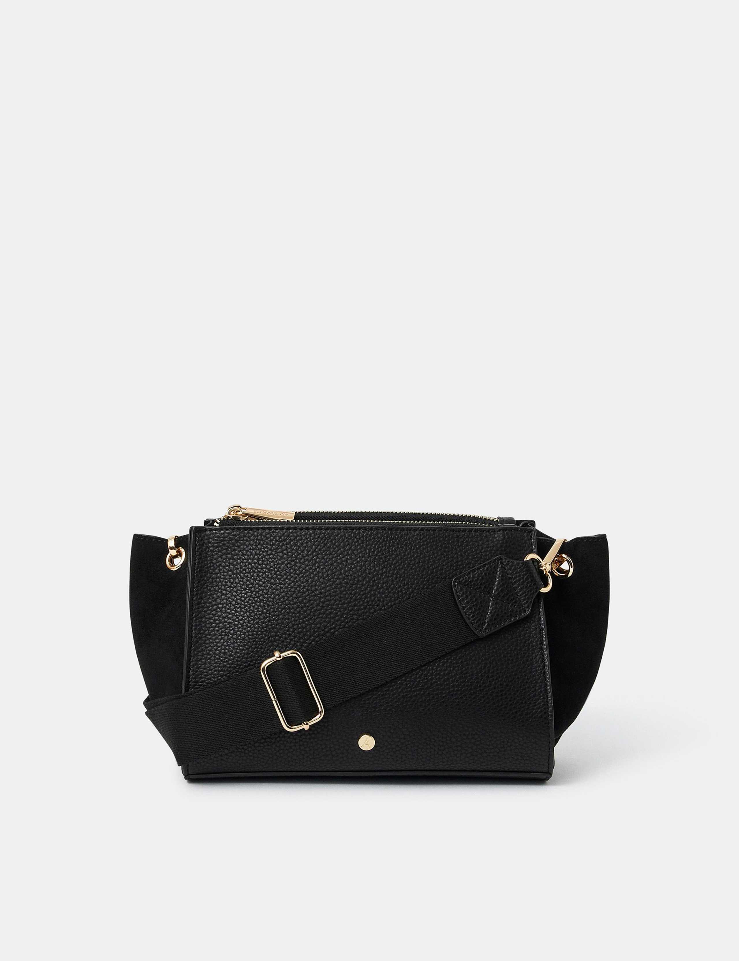 Faux Leather Double Zip Cross Body Bag 3 of 5