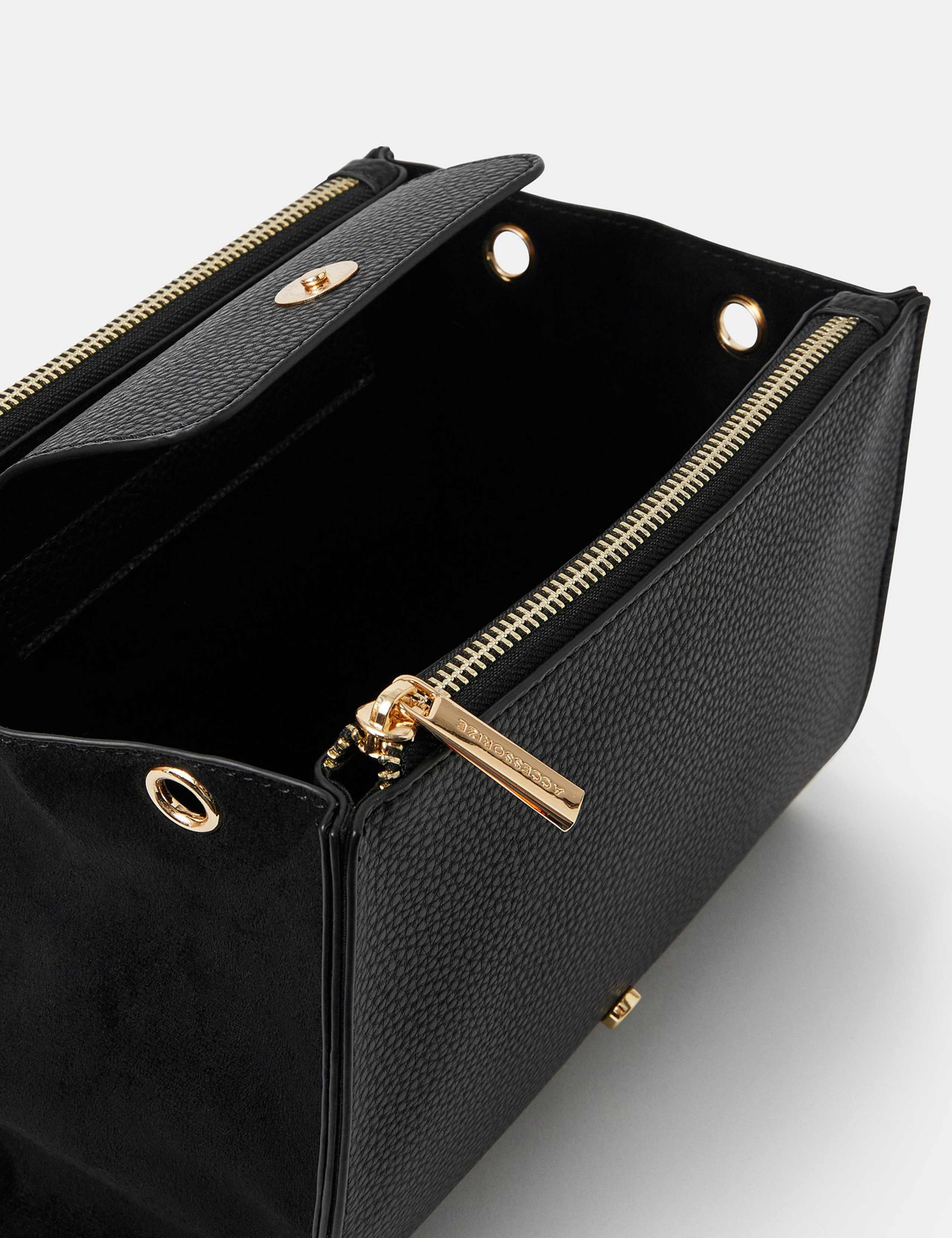 Faux Leather Double Zip Cross Body Bag 4 of 5
