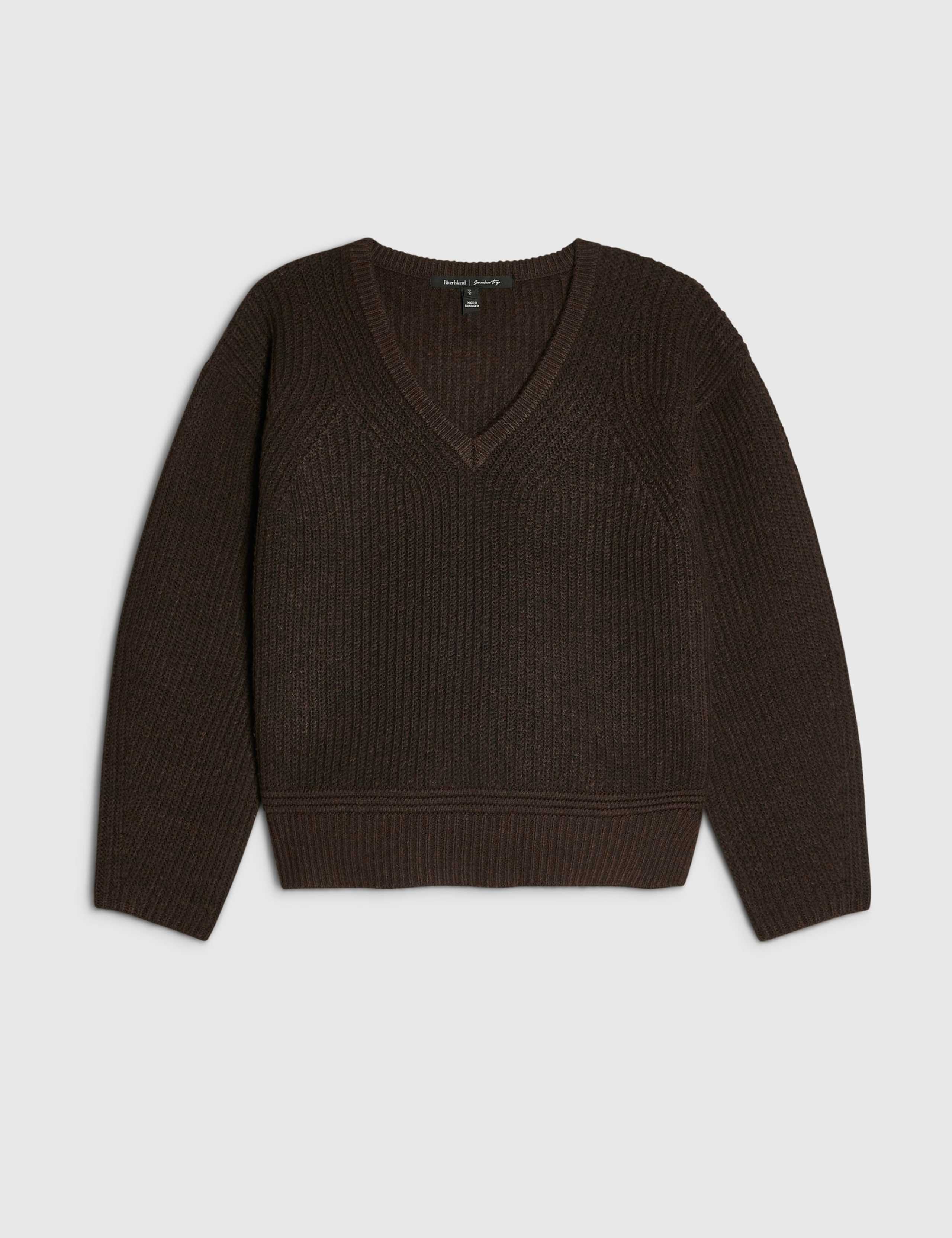 Ribbed V Neck Jumper 4 of 6