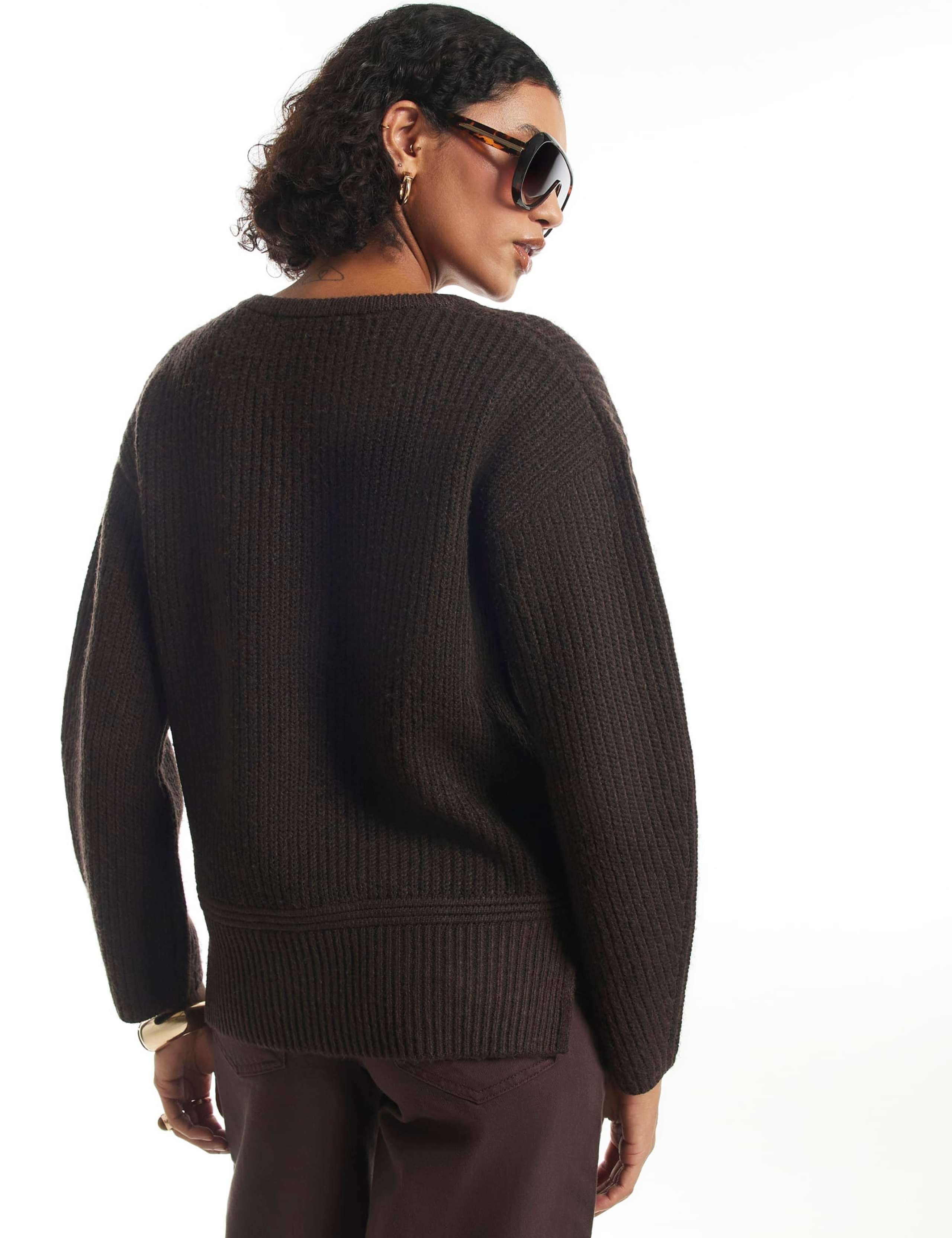 Ribbed V Neck Jumper 5 of 6