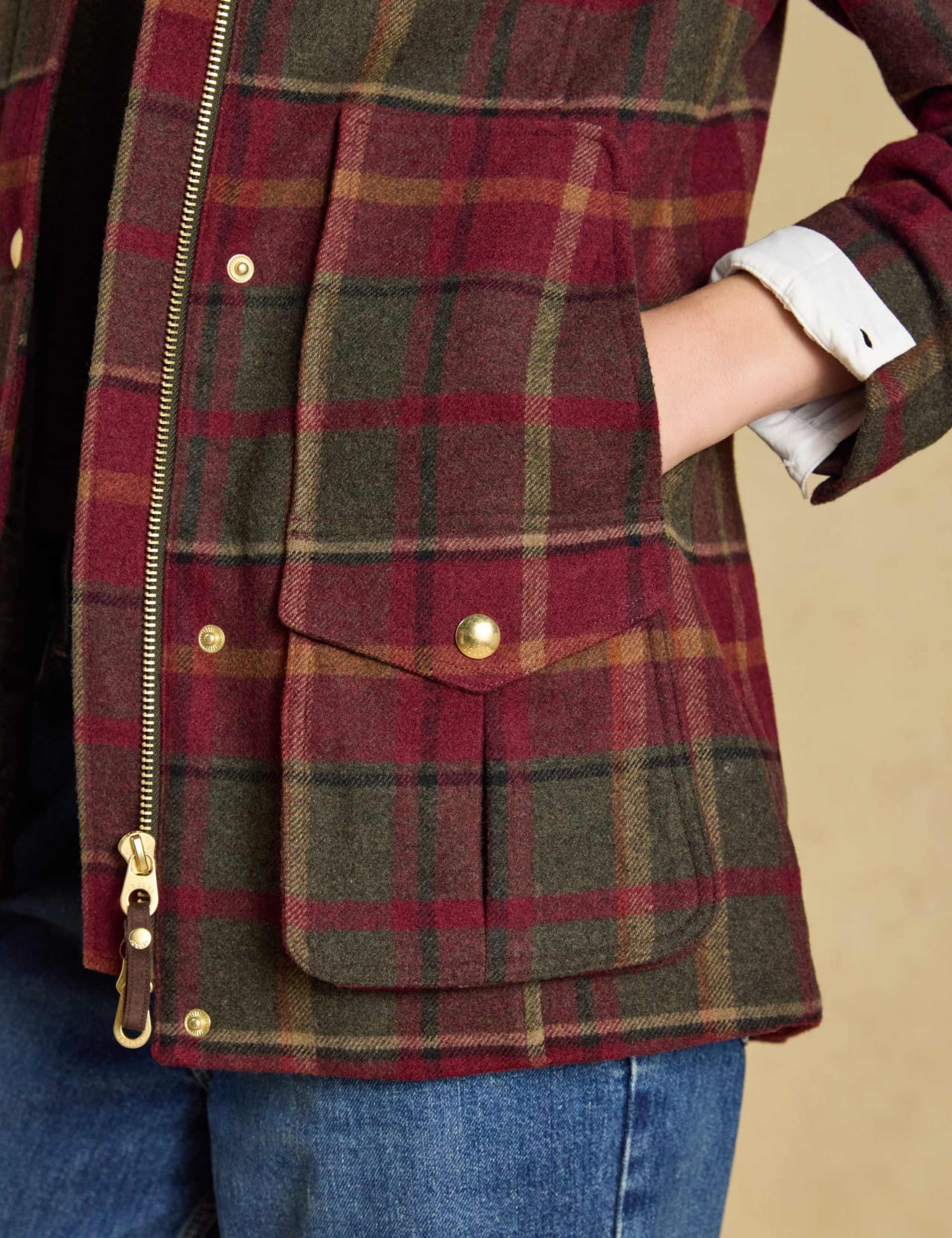 Wool Blend Tweed Checked Field Coat 2 of 10