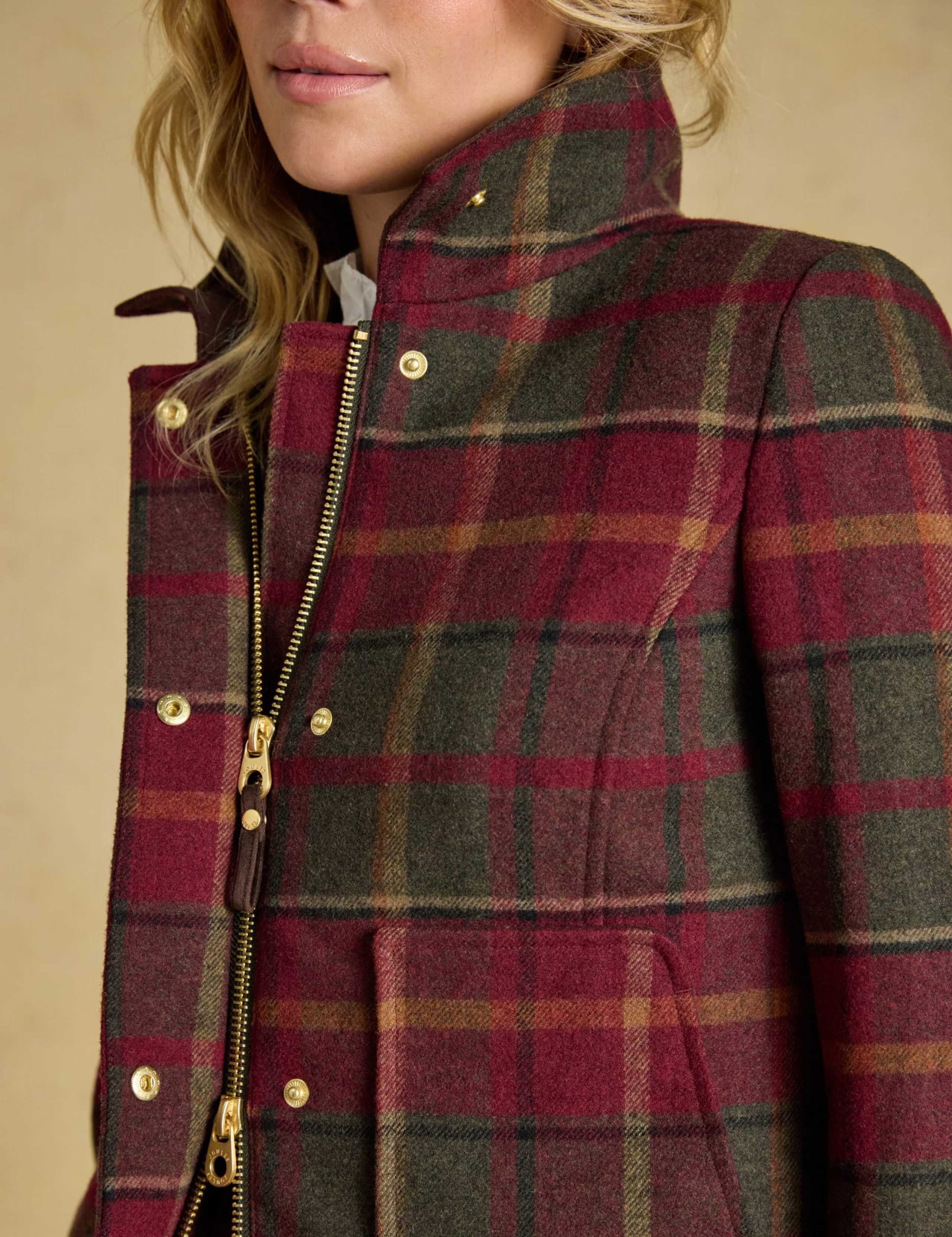Wool Blend Tweed Checked Field Coat 7 of 10