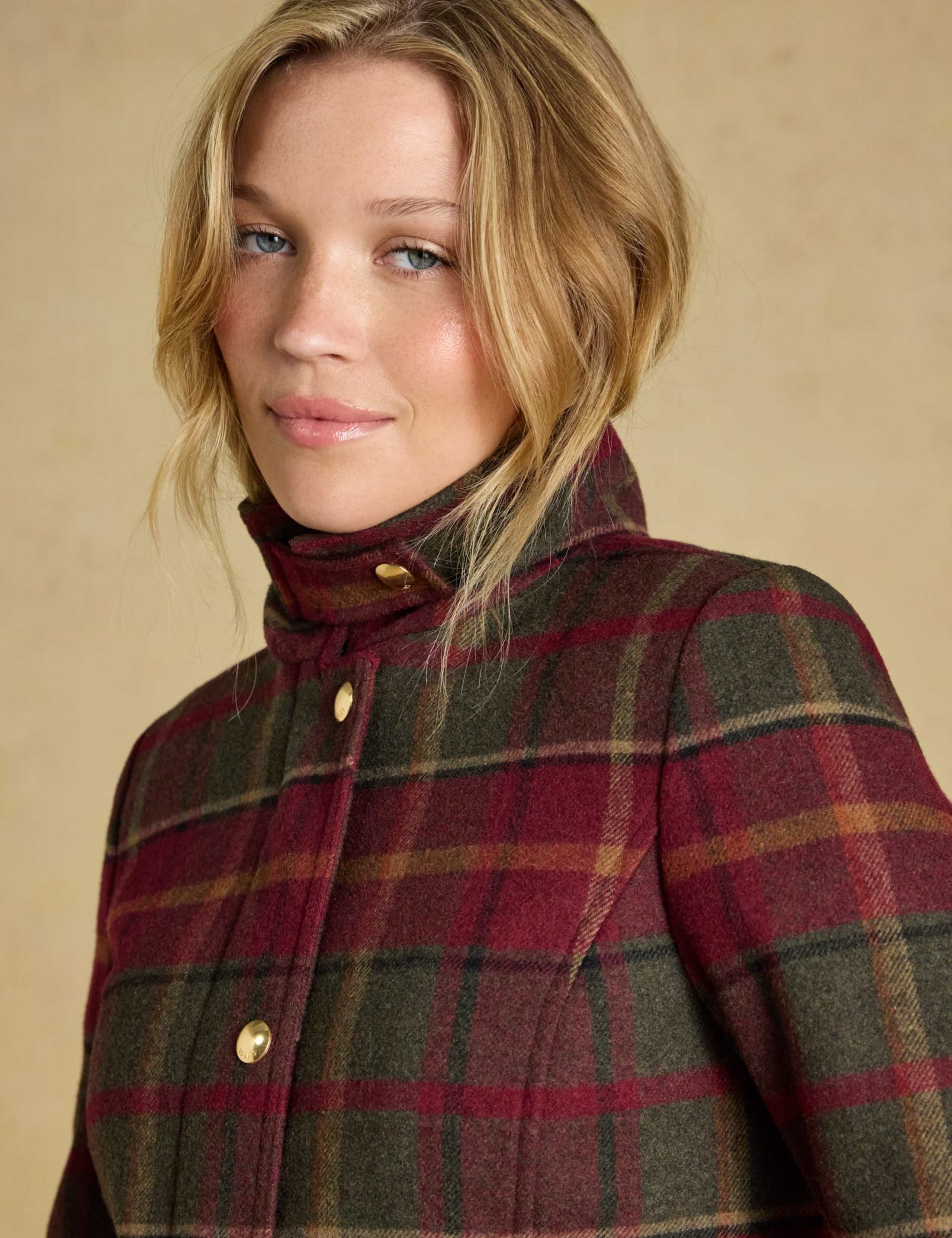Wool Blend Tweed Checked Field Coat 9 of 10