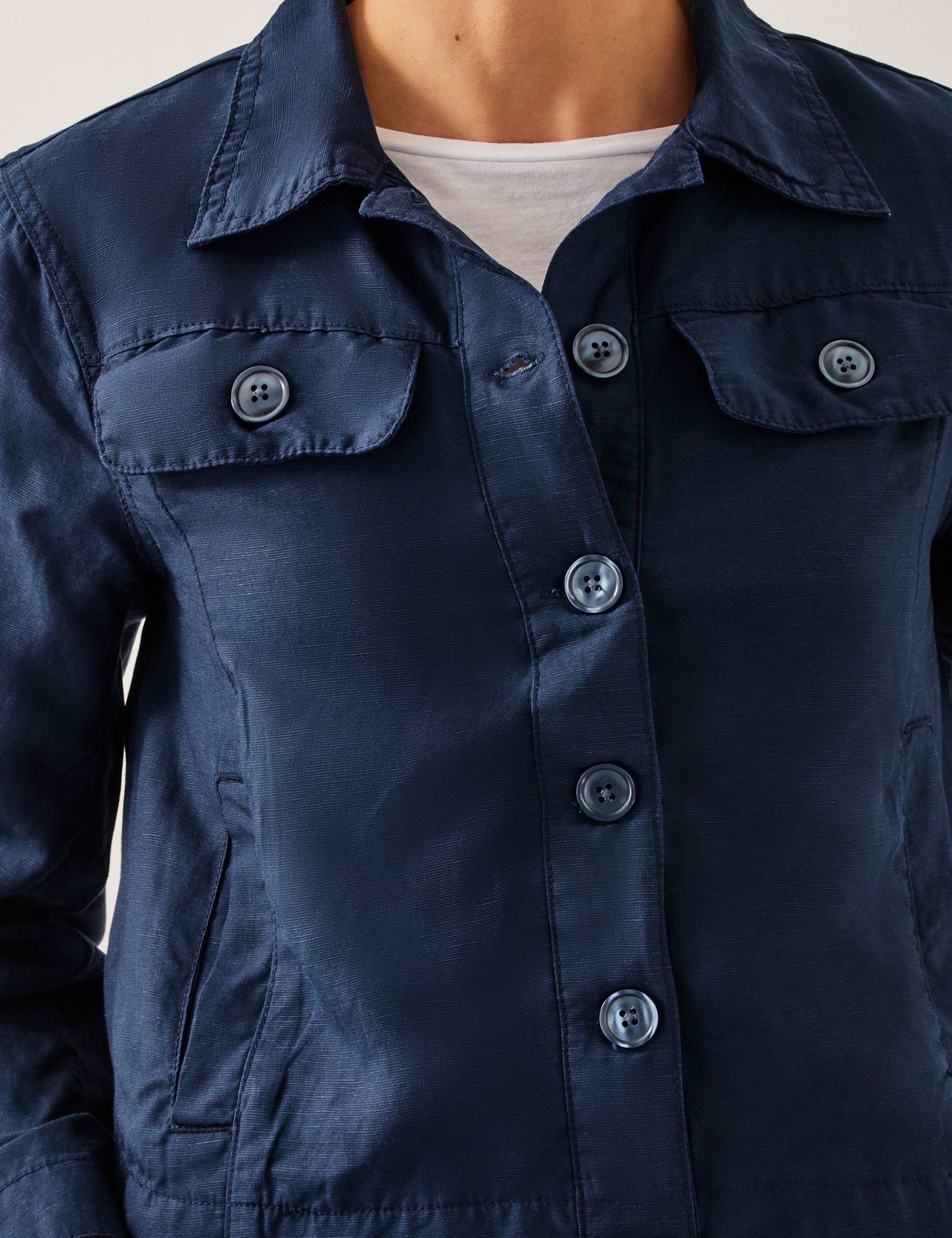 Lyocell Rich Collared Cropped Jacket 3 of 4
