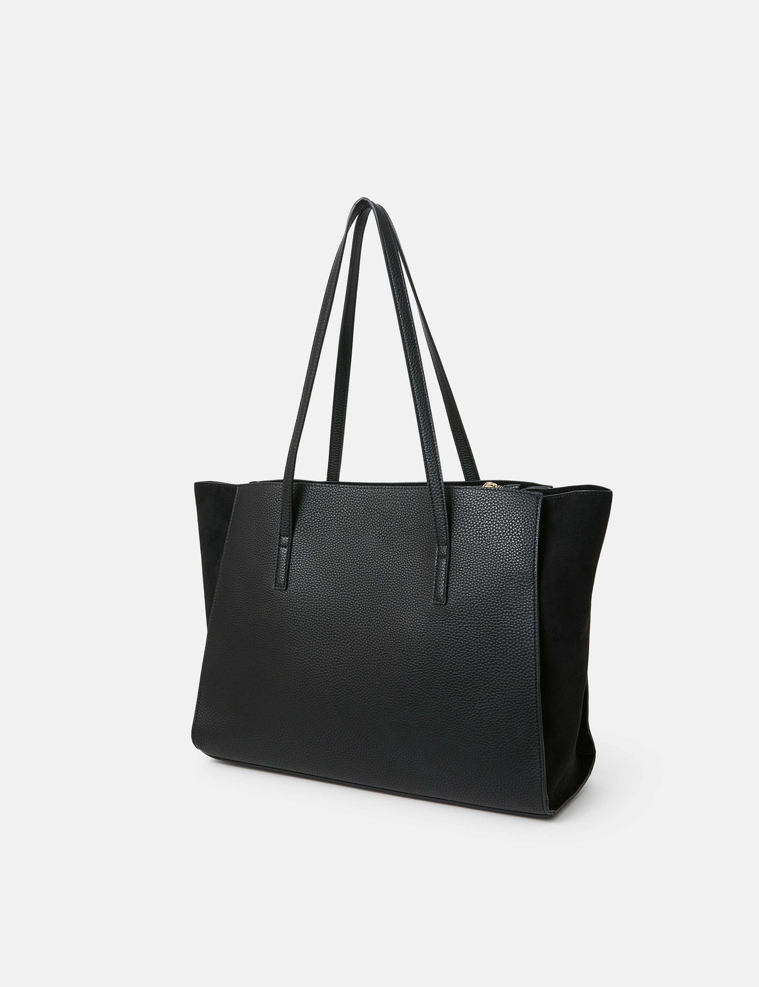 Faux Leather Double Compartment Tote Bag 2 of 4