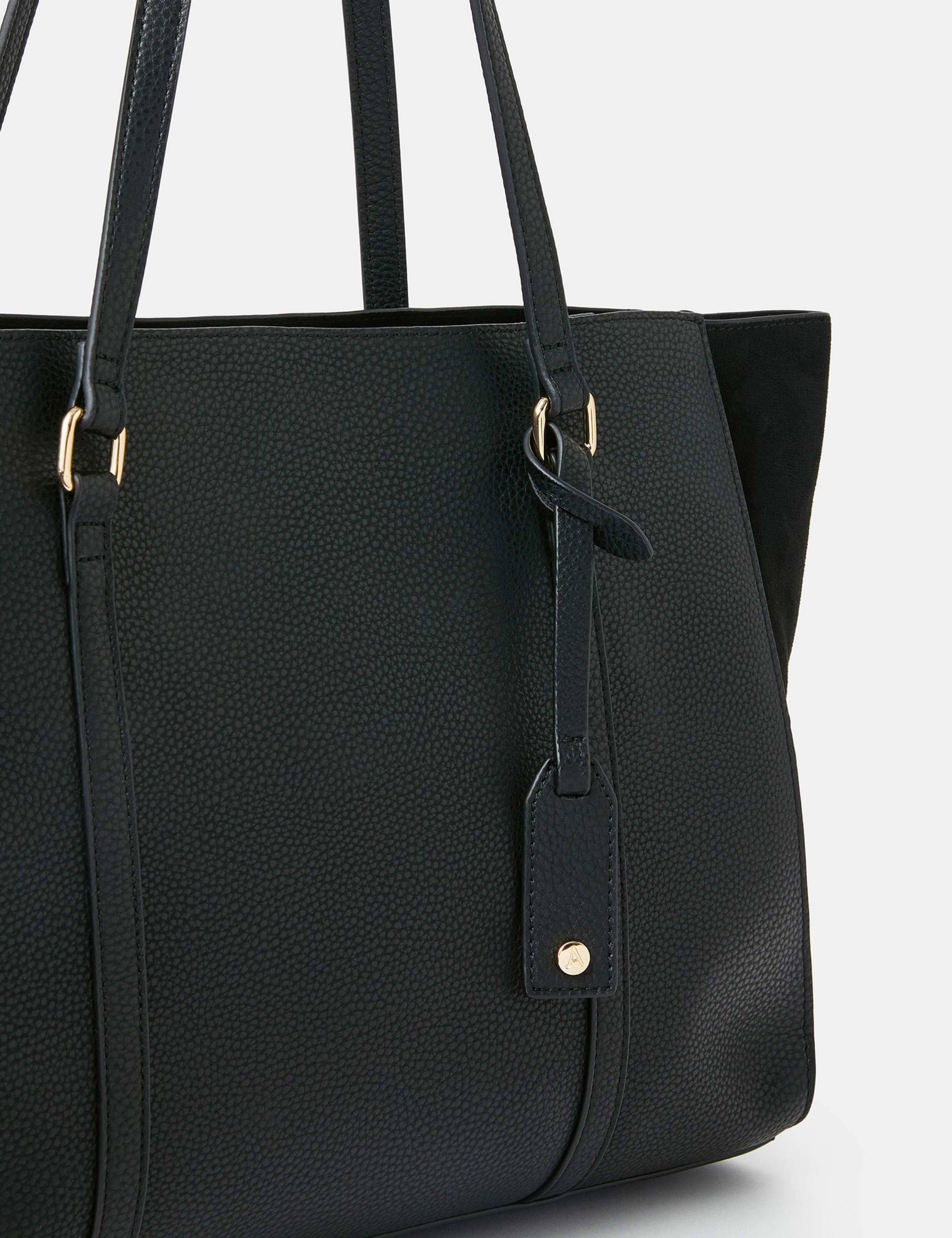 Faux Leather Double Compartment Tote Bag 4 of 4