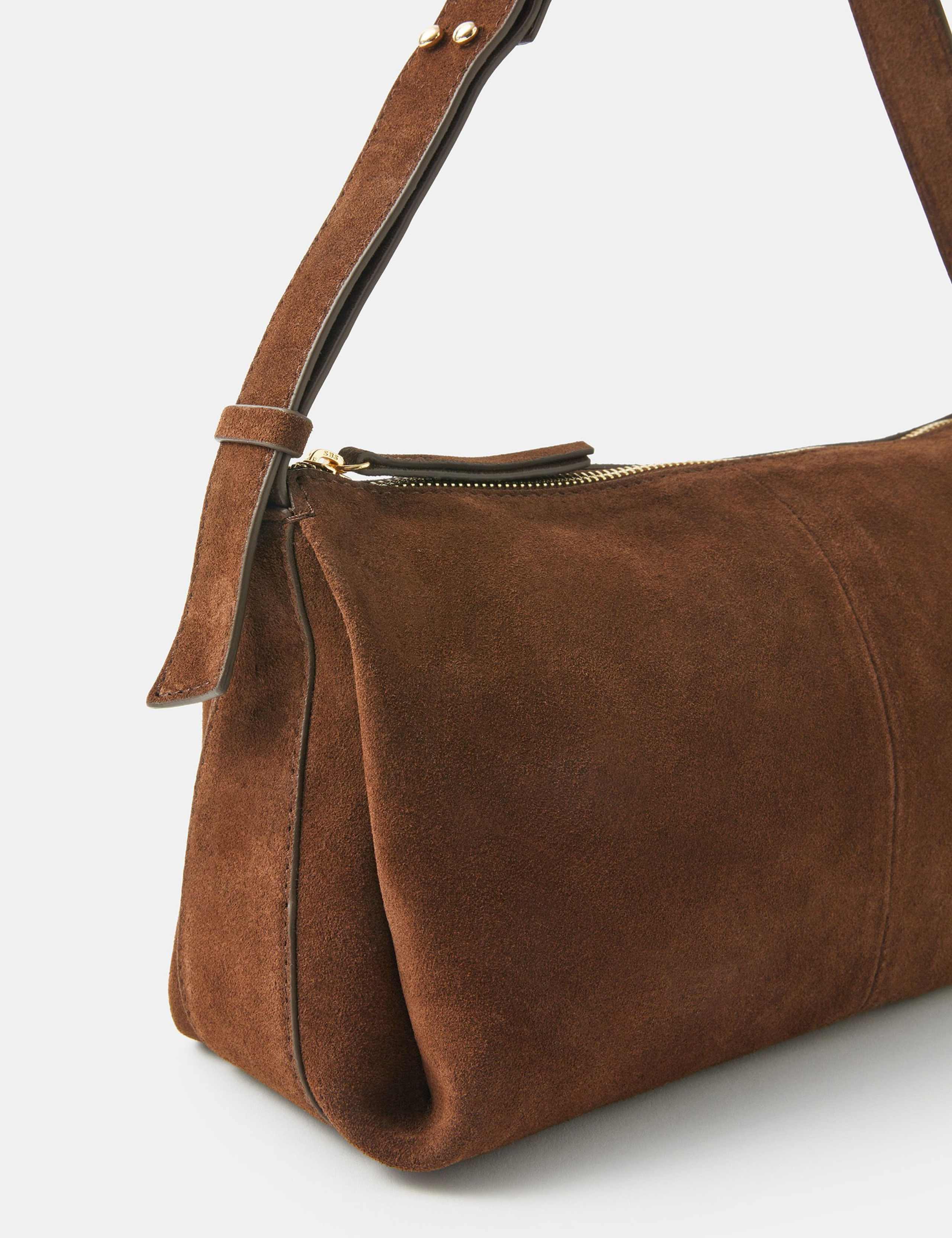 Suede Ruched Shoulder Bag 4 of 5