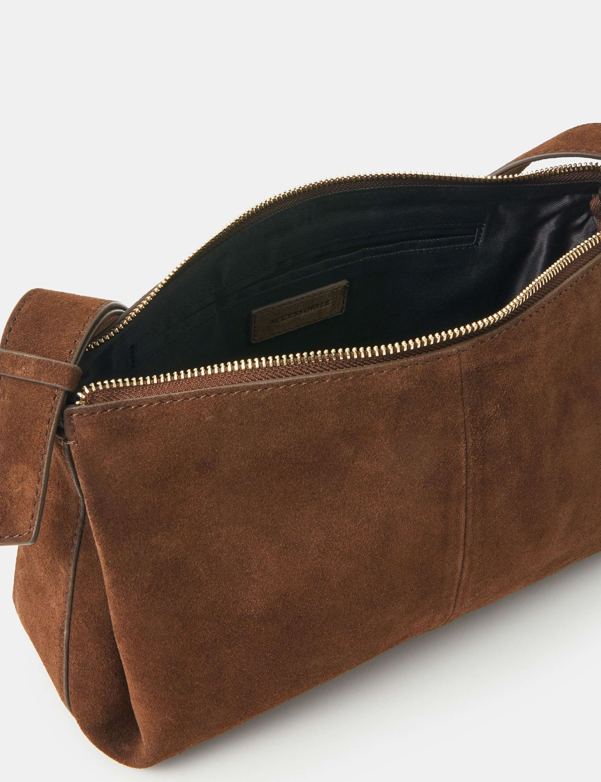 Suede Ruched Shoulder Bag 5 of 5