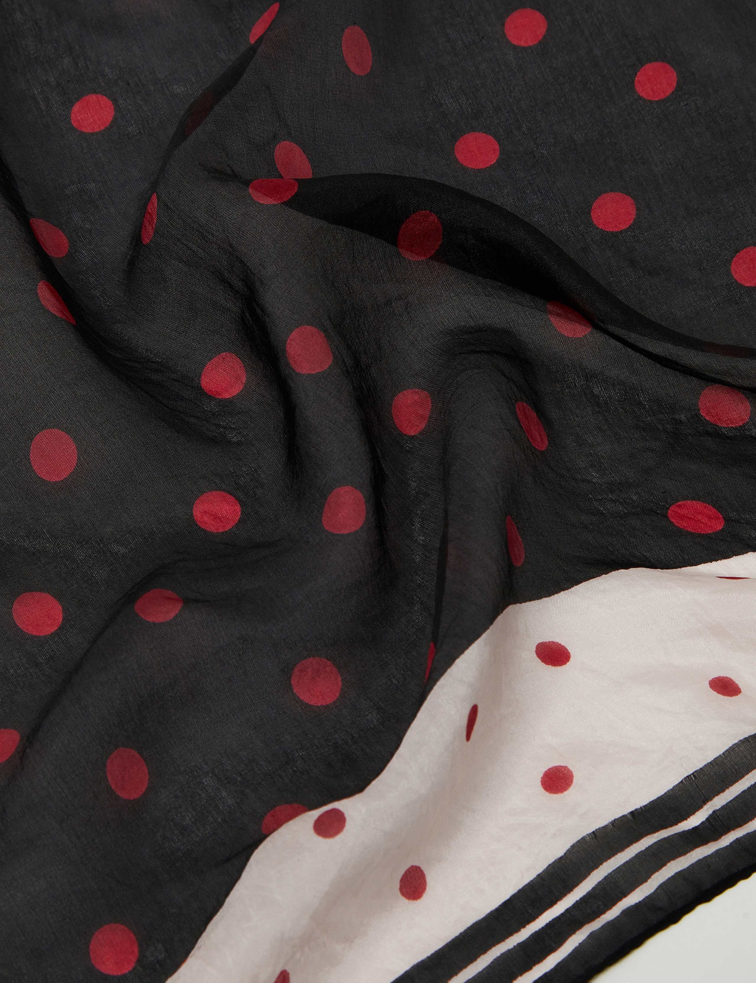 Pure Silk Spot Square Scarf 2 of 2
