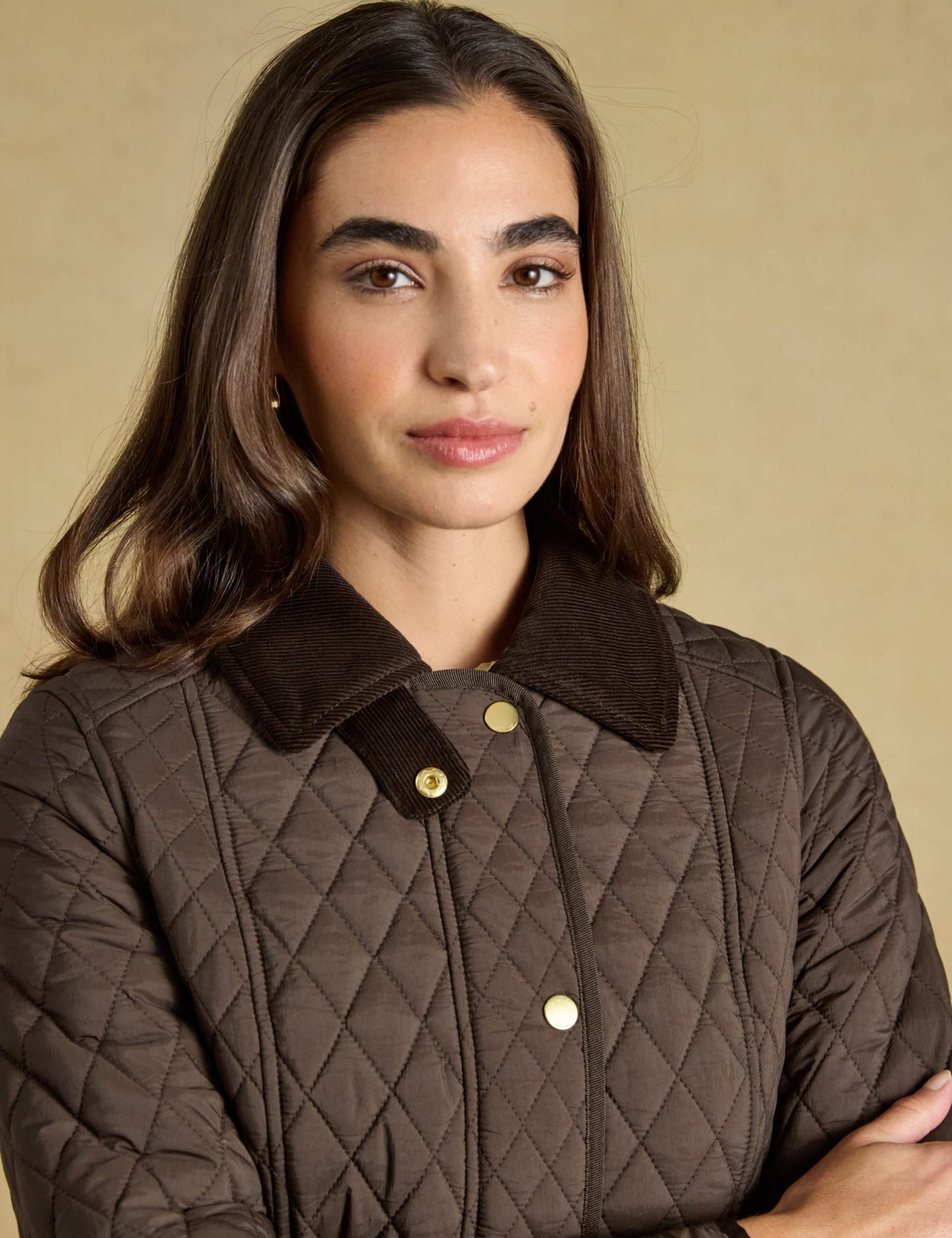 Showerproof Diamond Quilted Cord Collar Jacket 11 of 11