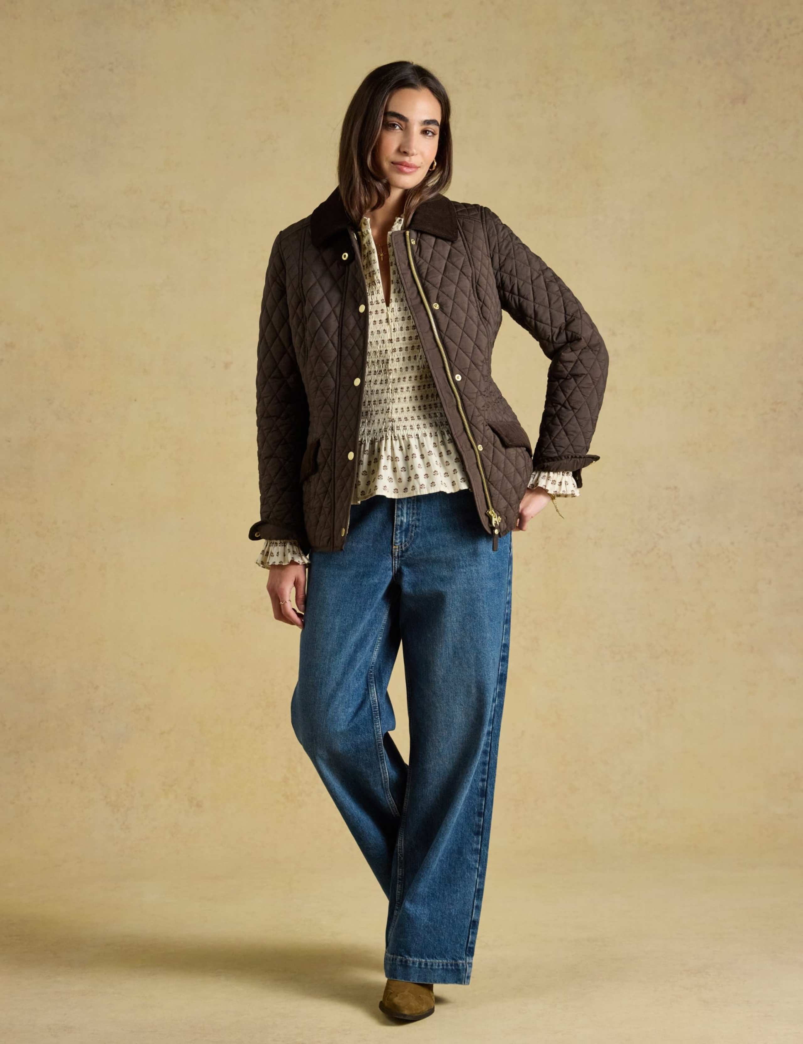 Showerproof Diamond Quilted Cord Collar Jacket 8 of 11