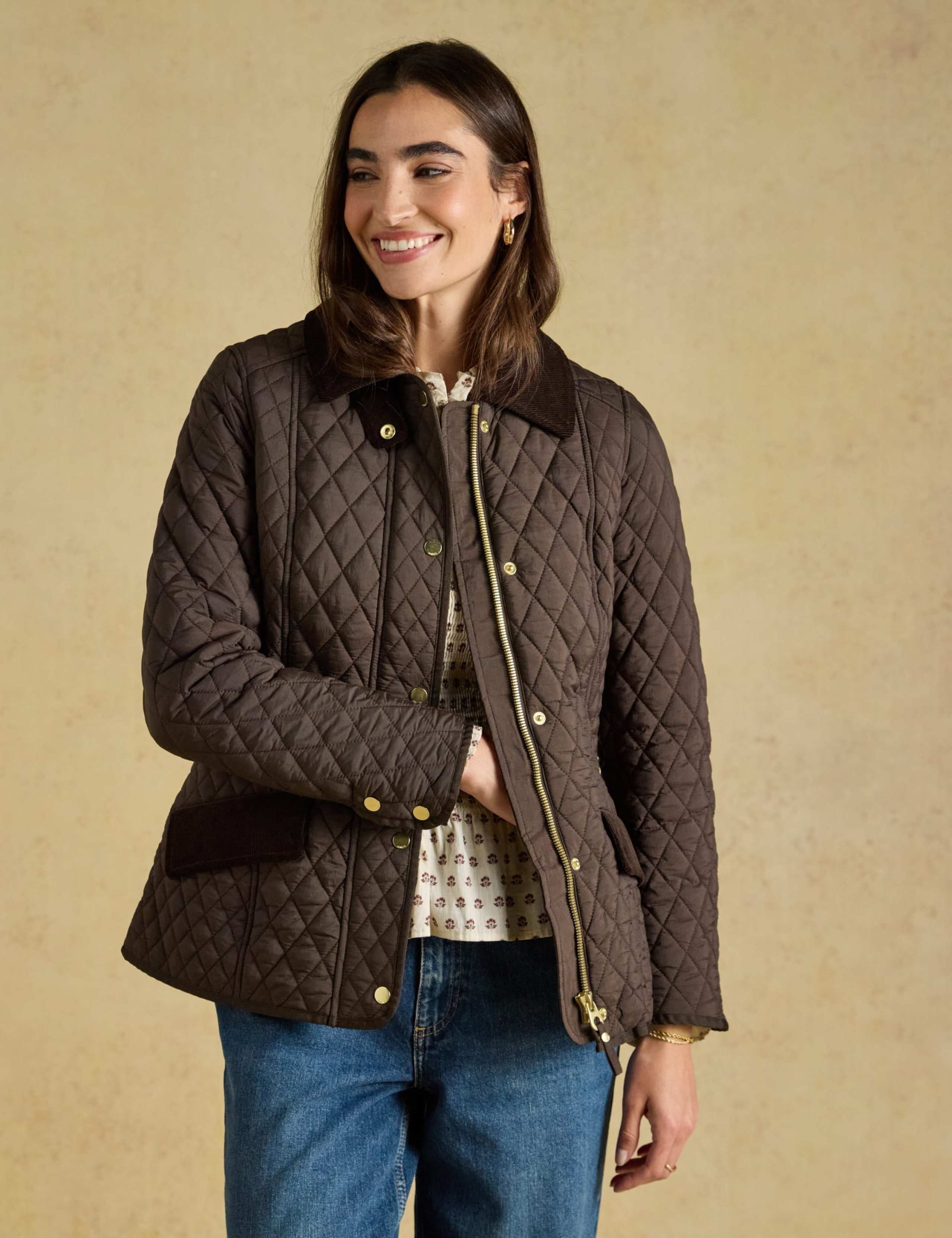 Showerproof Diamond Quilted Cord Collar Jacket 10 of 11