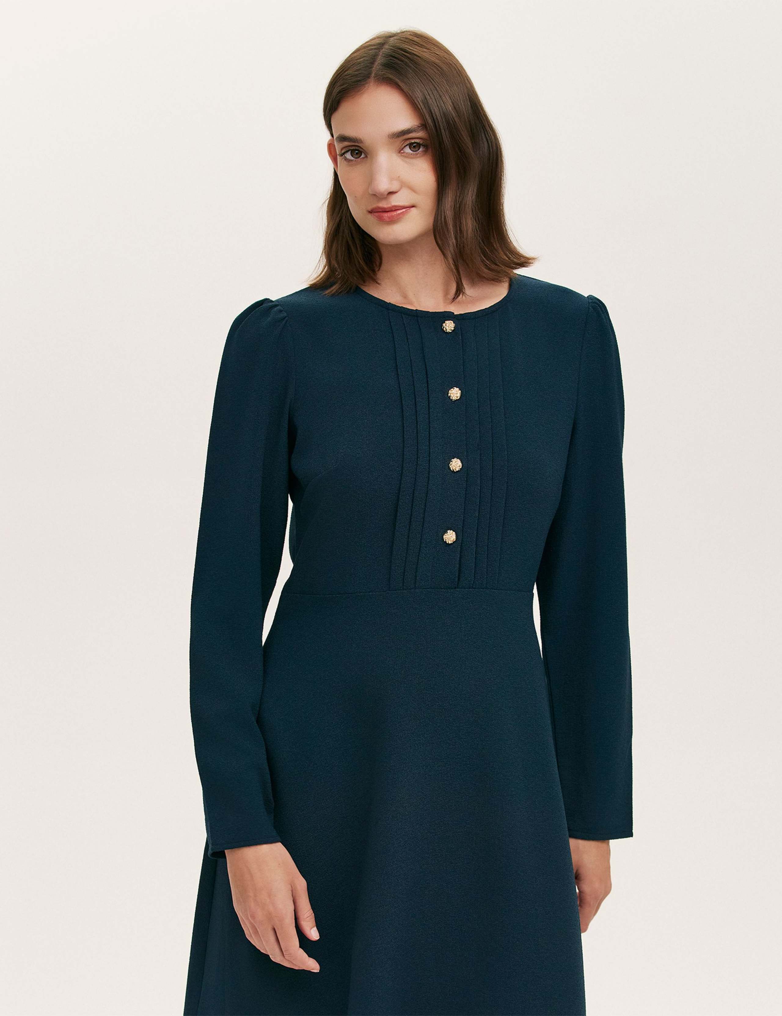 Button Detail Skater Dress 2 of 5