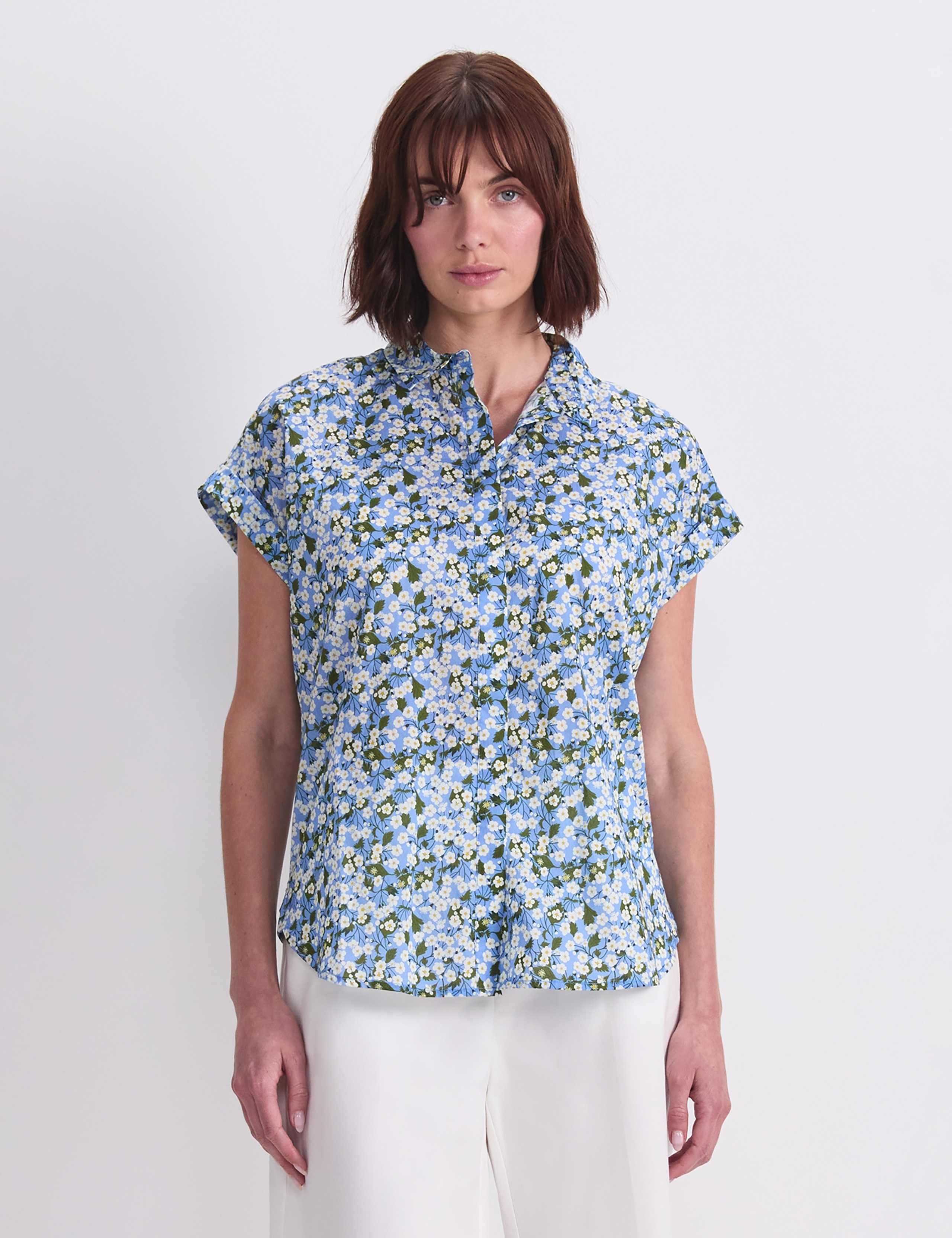 Pure Cotton Floral Collared Shirt 1 of 7