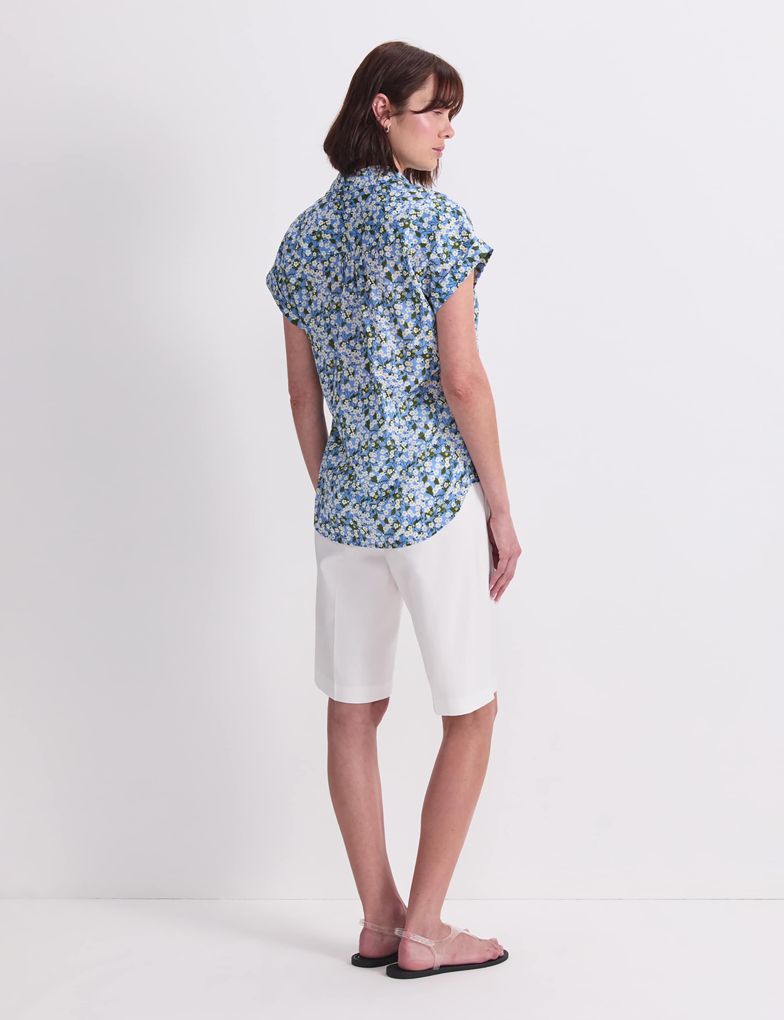 Pure Cotton Floral Collared Shirt 4 of 7