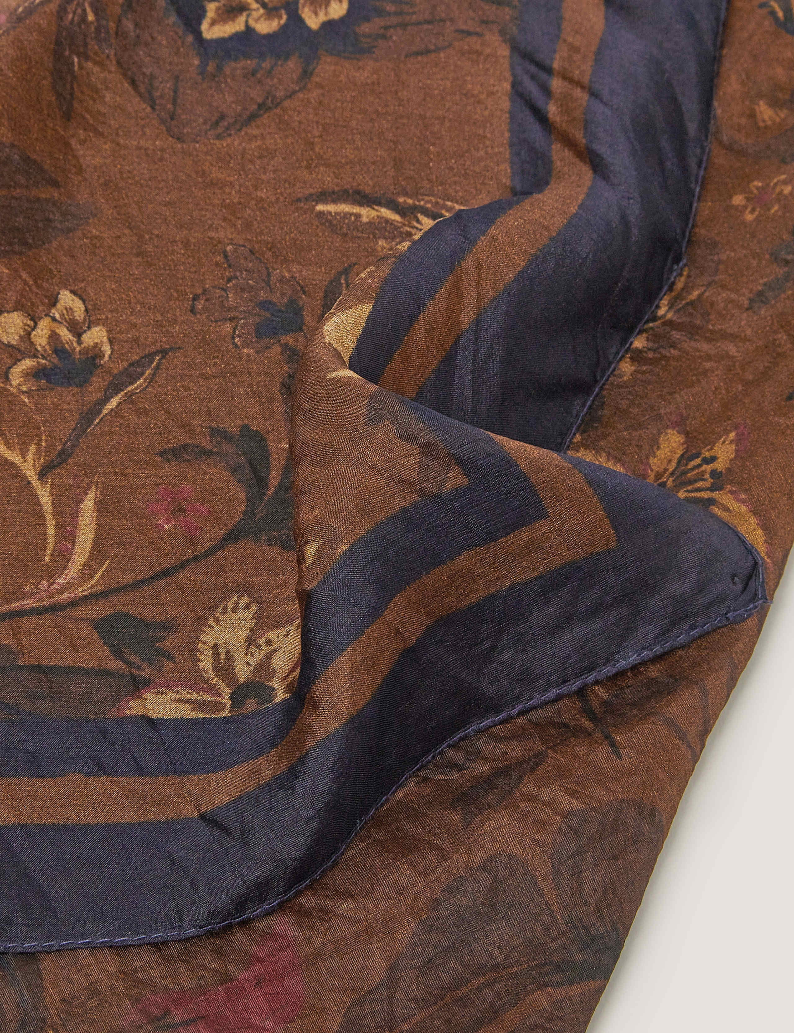 Pure Silk Floral Square Scarf 2 of 2